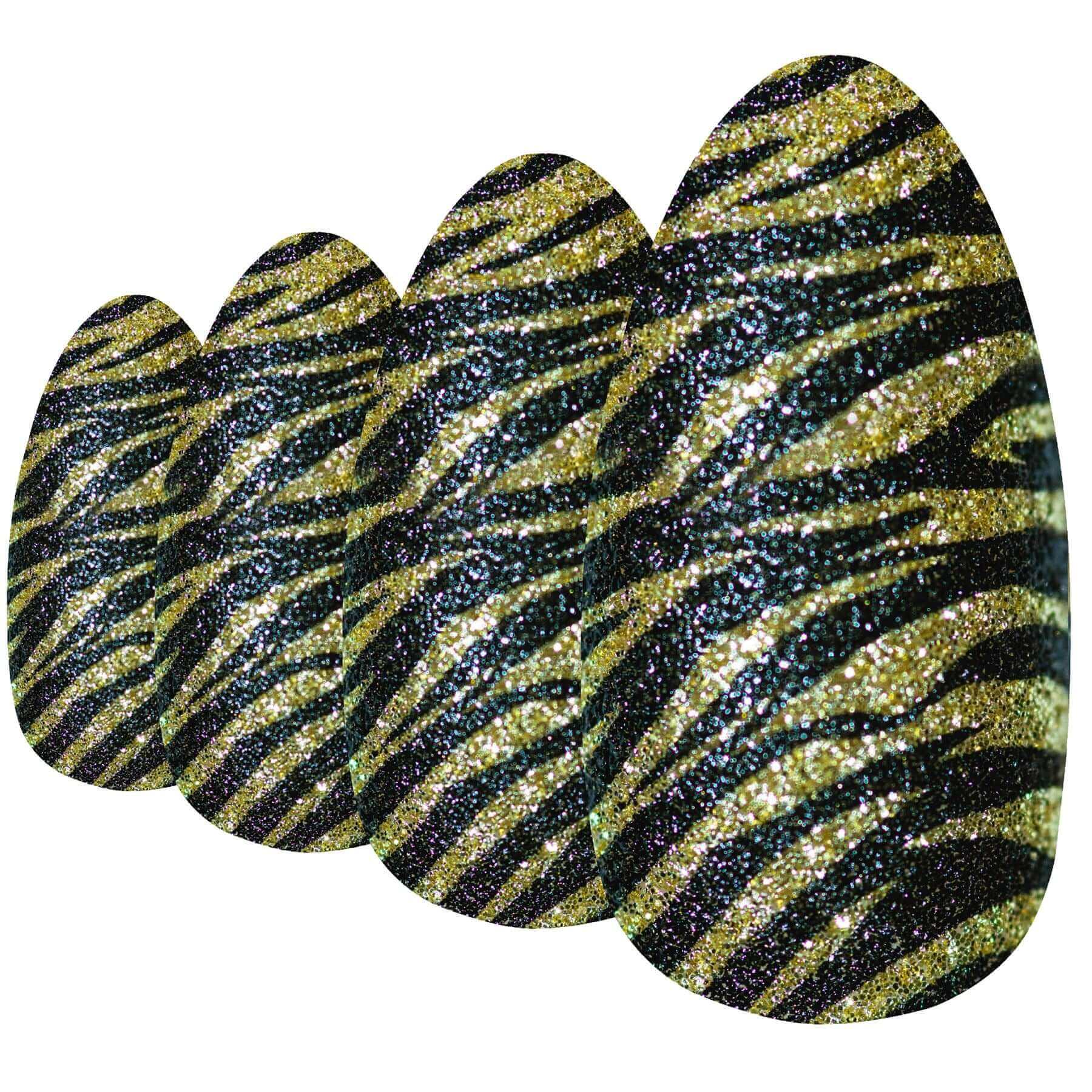 False Nails Bling Art Gold Black Almond Stiletto Long Fake Acrylic Tips with Glue