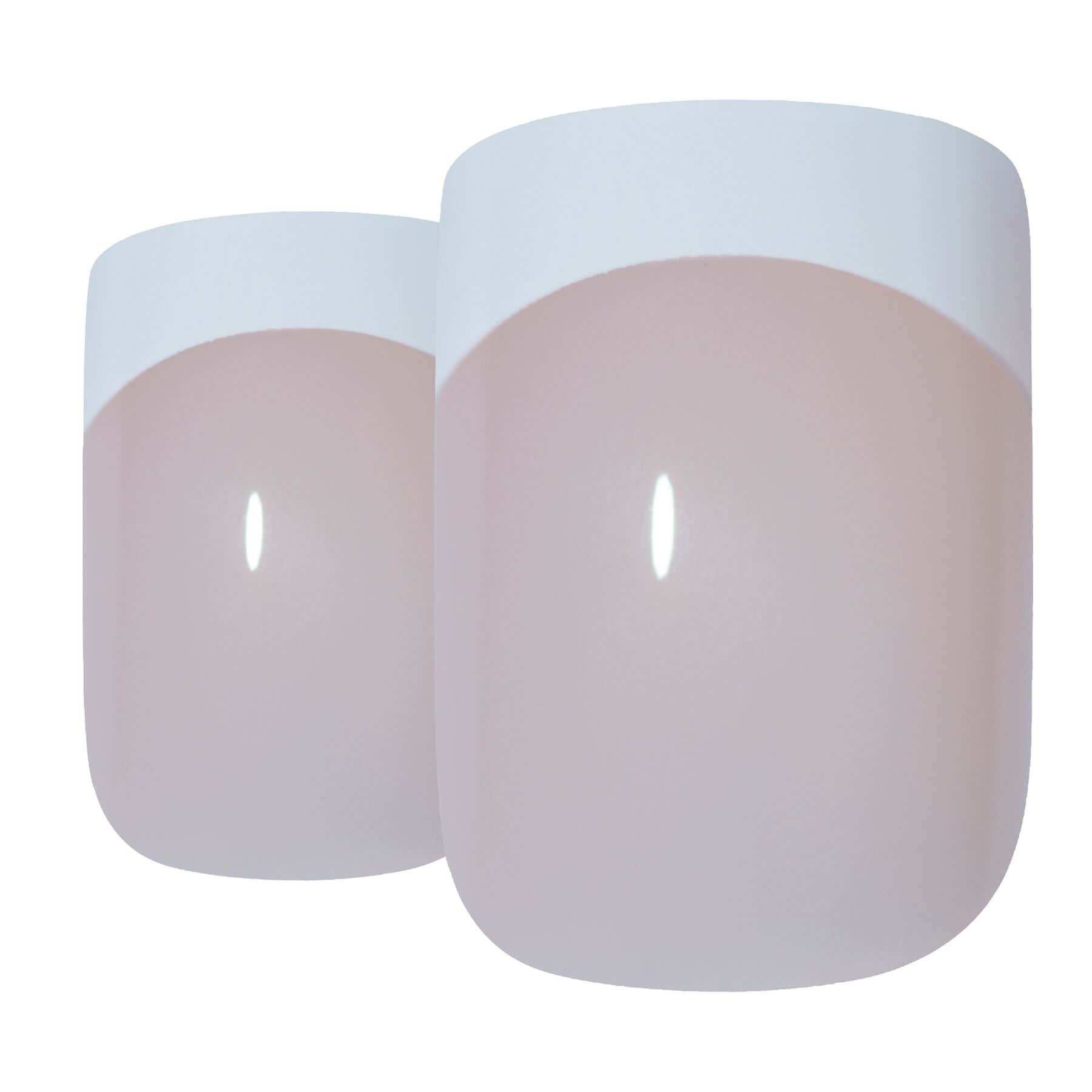 False Nails by Bling Art White French Manicure Fake Medium Tips with Glue