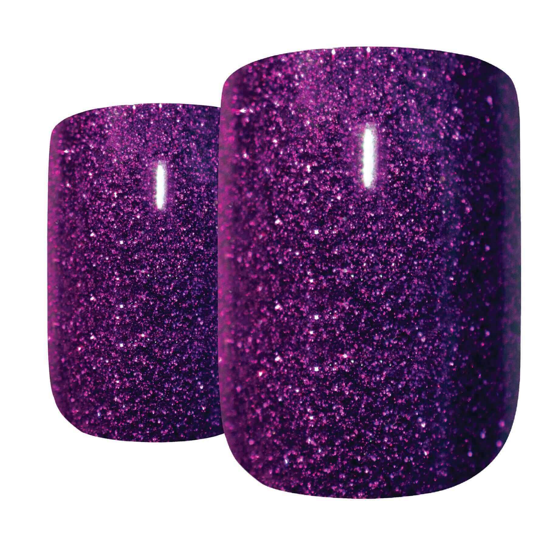 Multipack - False Nails by Bling Art Purple Gel French Manicure Fake Medium Tips with Glue