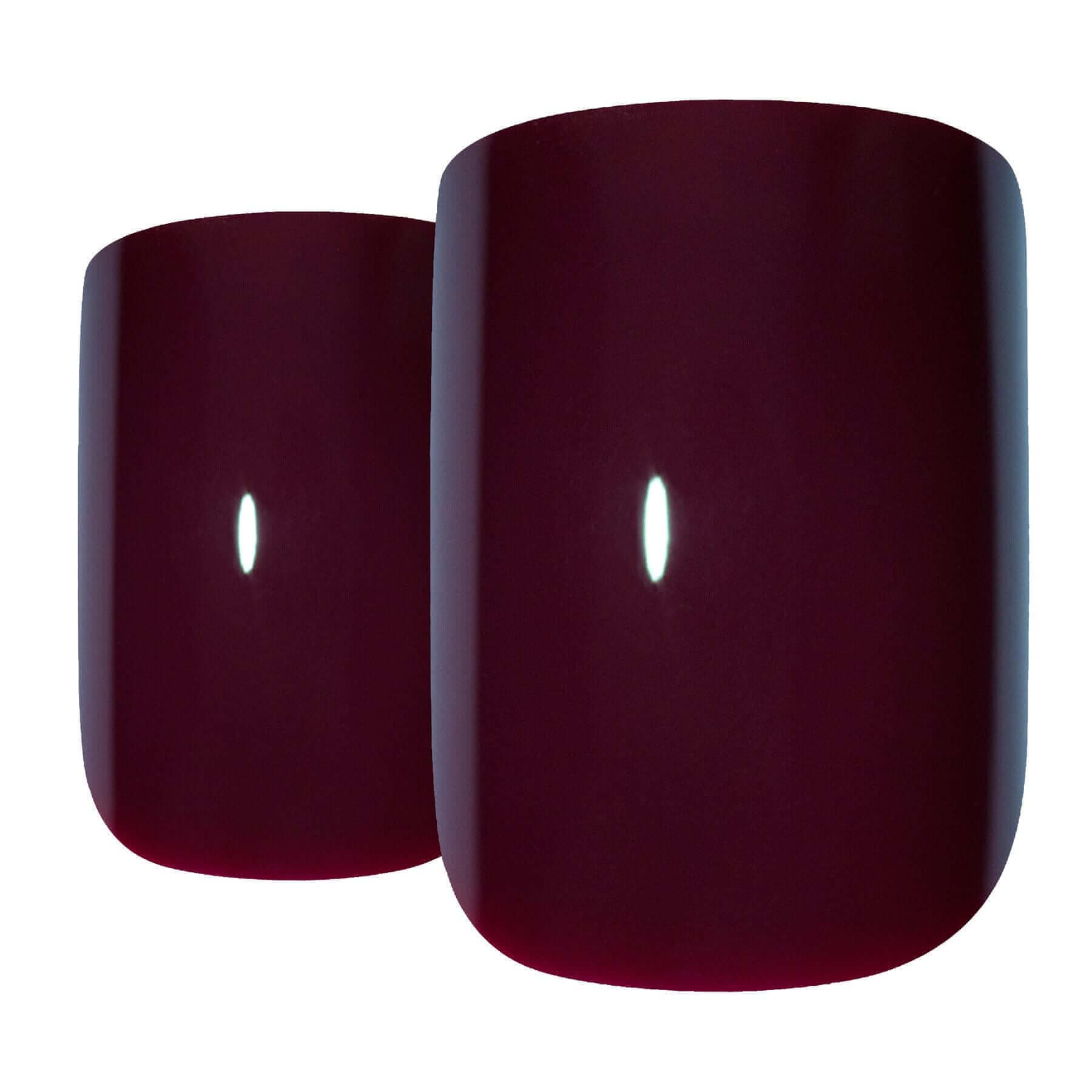 False Nails by Bling Art Brown Red French Manicure Fake Medium Tips with Glue