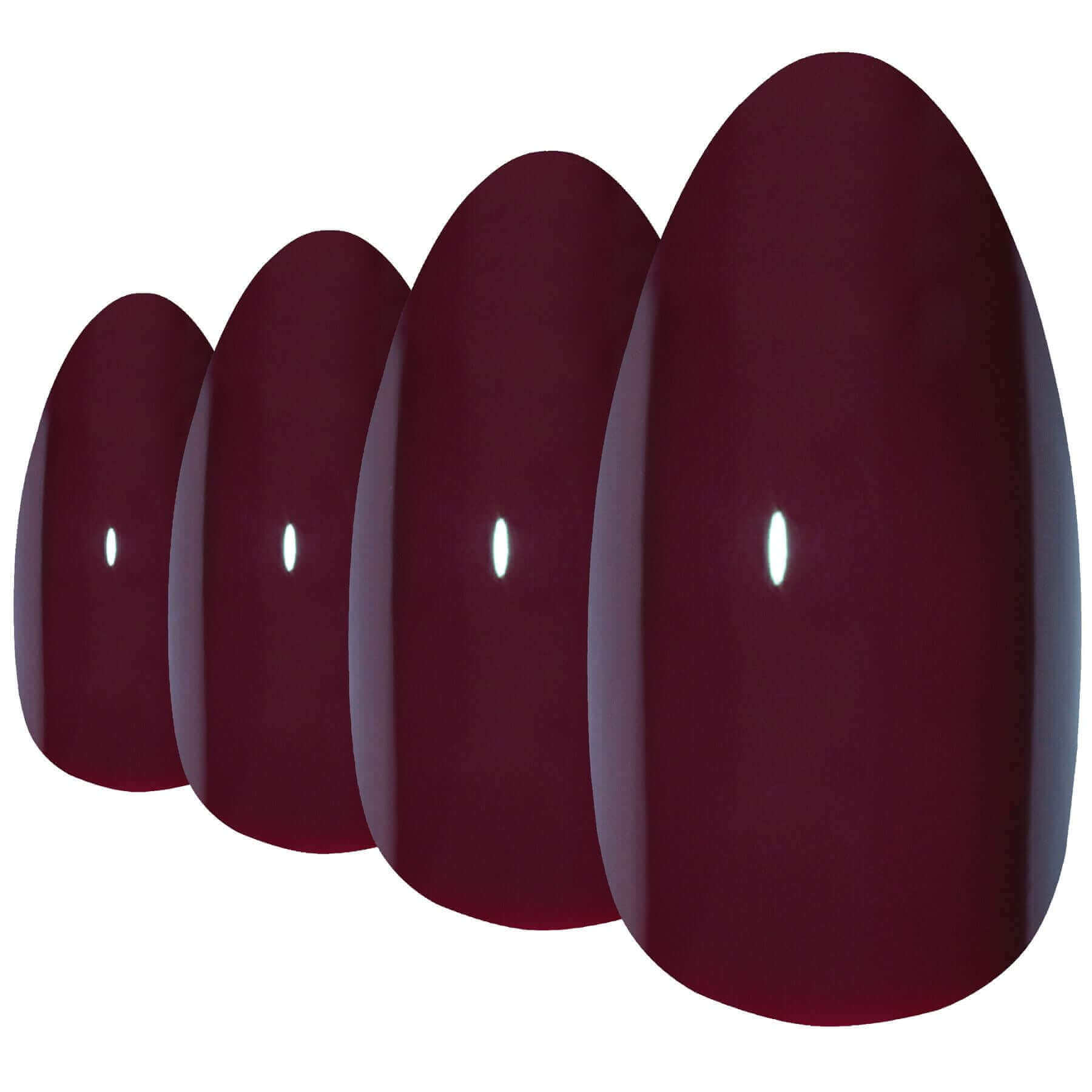 Multipack - False Nails Bling Art Brown Red Almond Stiletto Long Fake Acrylic Tips with Glue