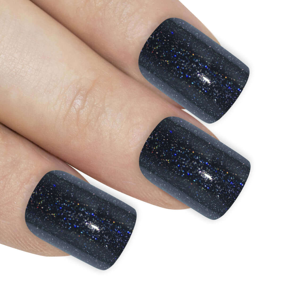 False Nails by Bling Art Black Gel French Squoval 24 Fake Medium Acrylic Tips