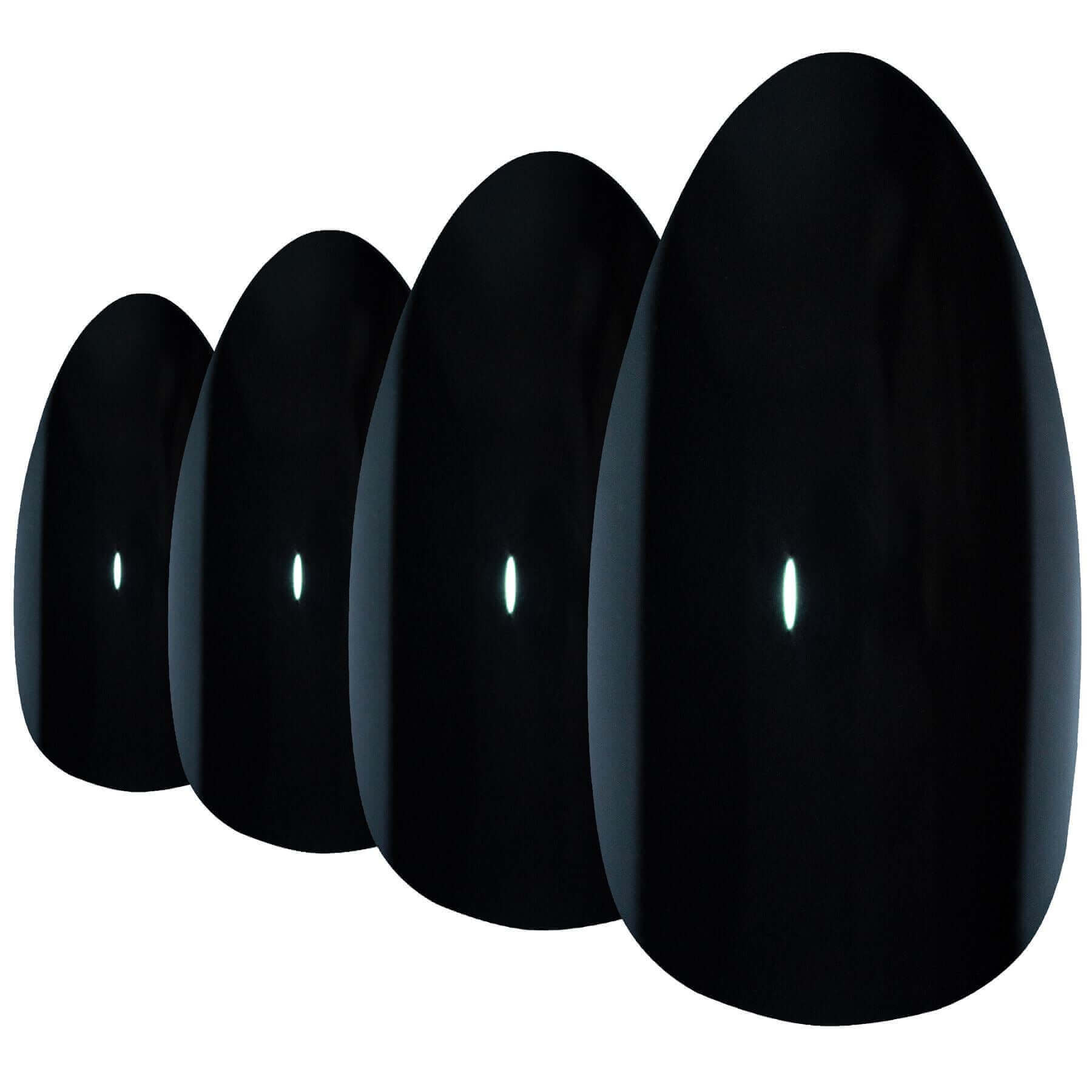 False Nails Bling Art Black Polished Almond Stiletto Long Fake Acrylic Tips Glue