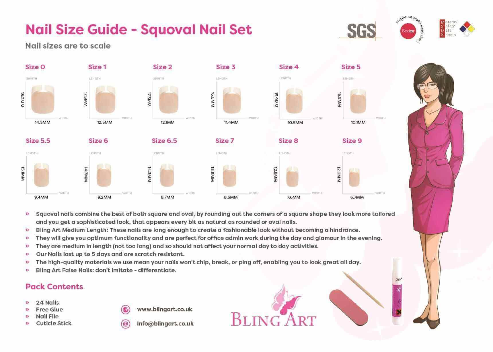 False Nails by Bling Art Brown Red French Manicure Fake Medium Tips with Glue