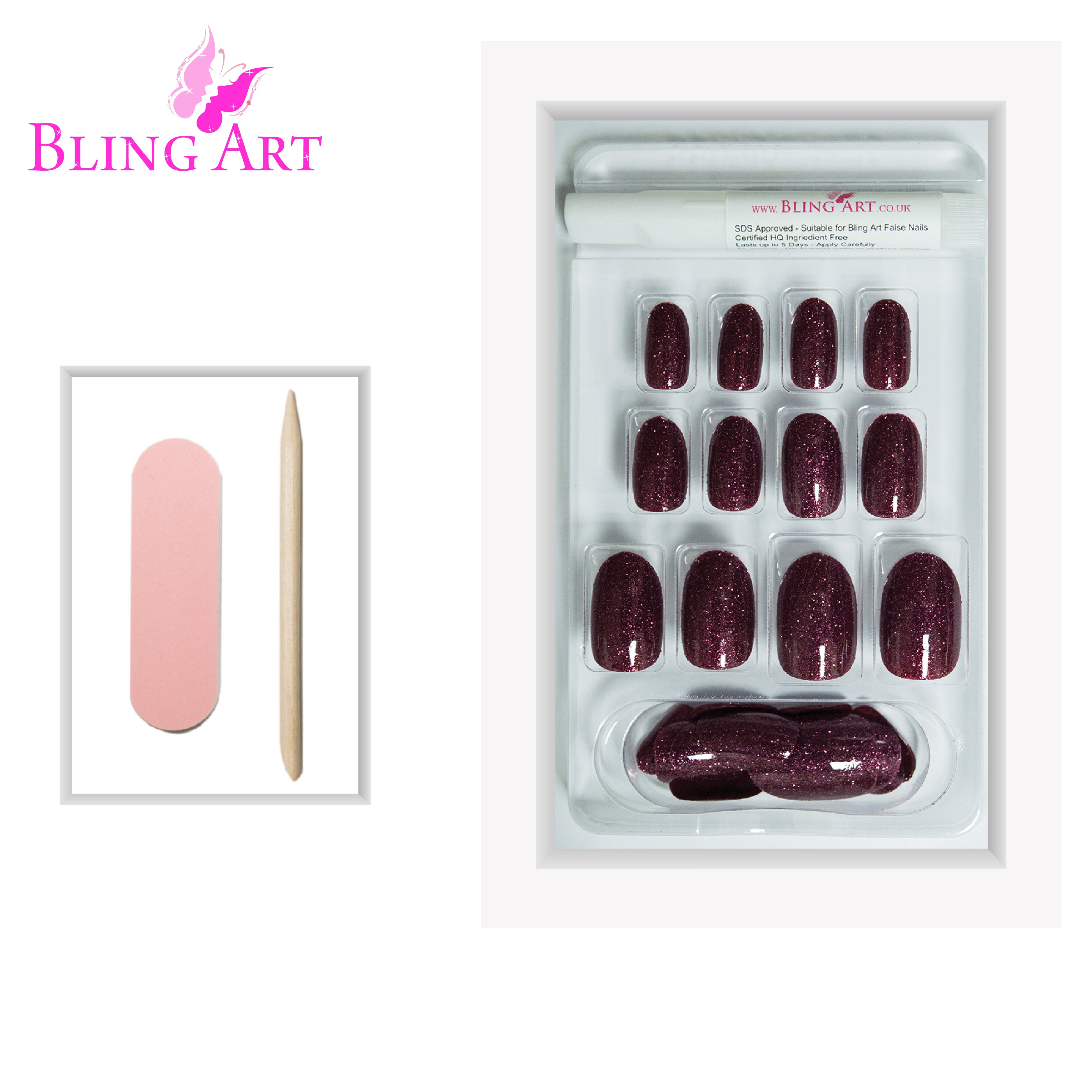 Red Brown gel oval press-on nails by Bling Art — lifestyle context shot showing the warm chestnut gloss in seasonal settings.