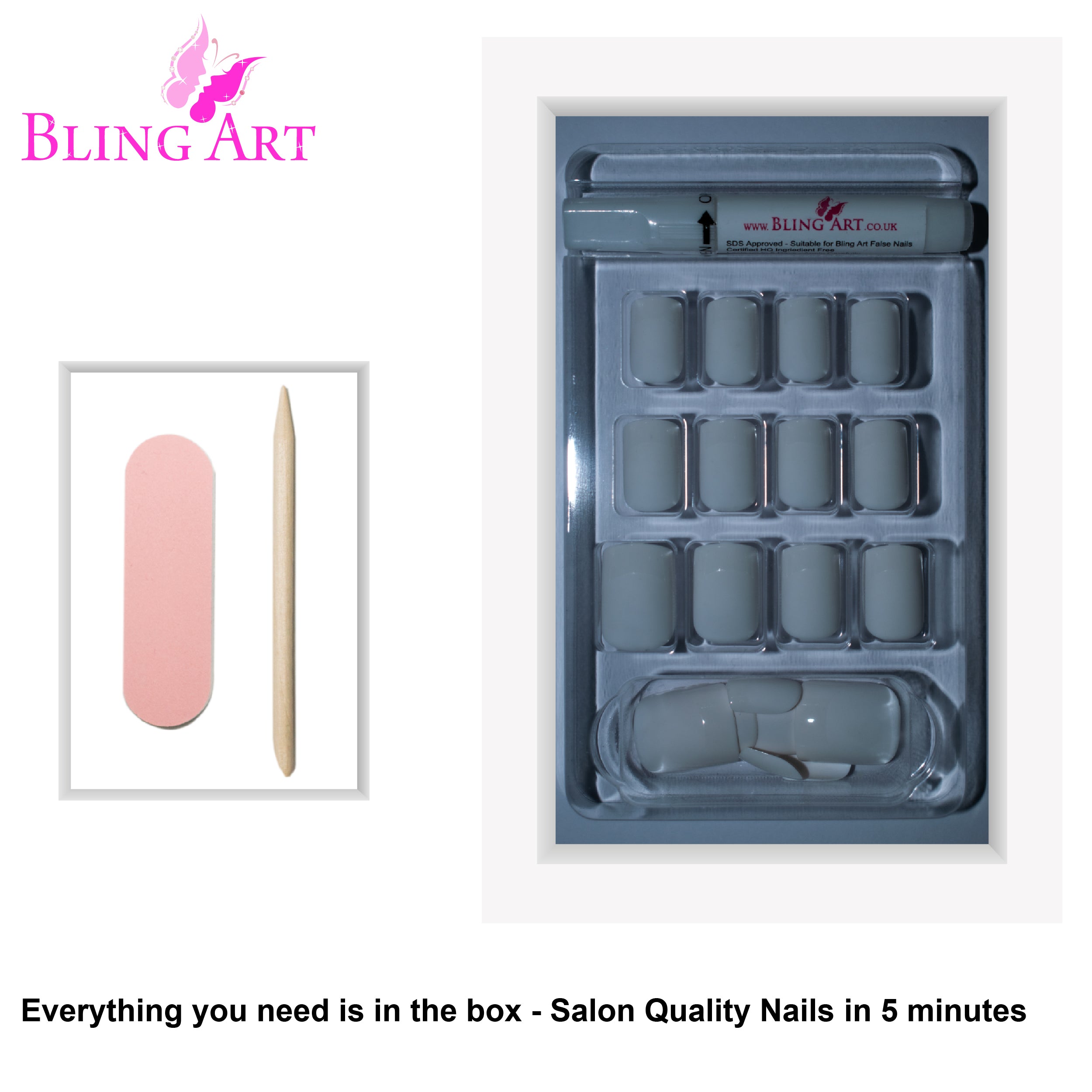 Matte White: Squoval Medium False Nails