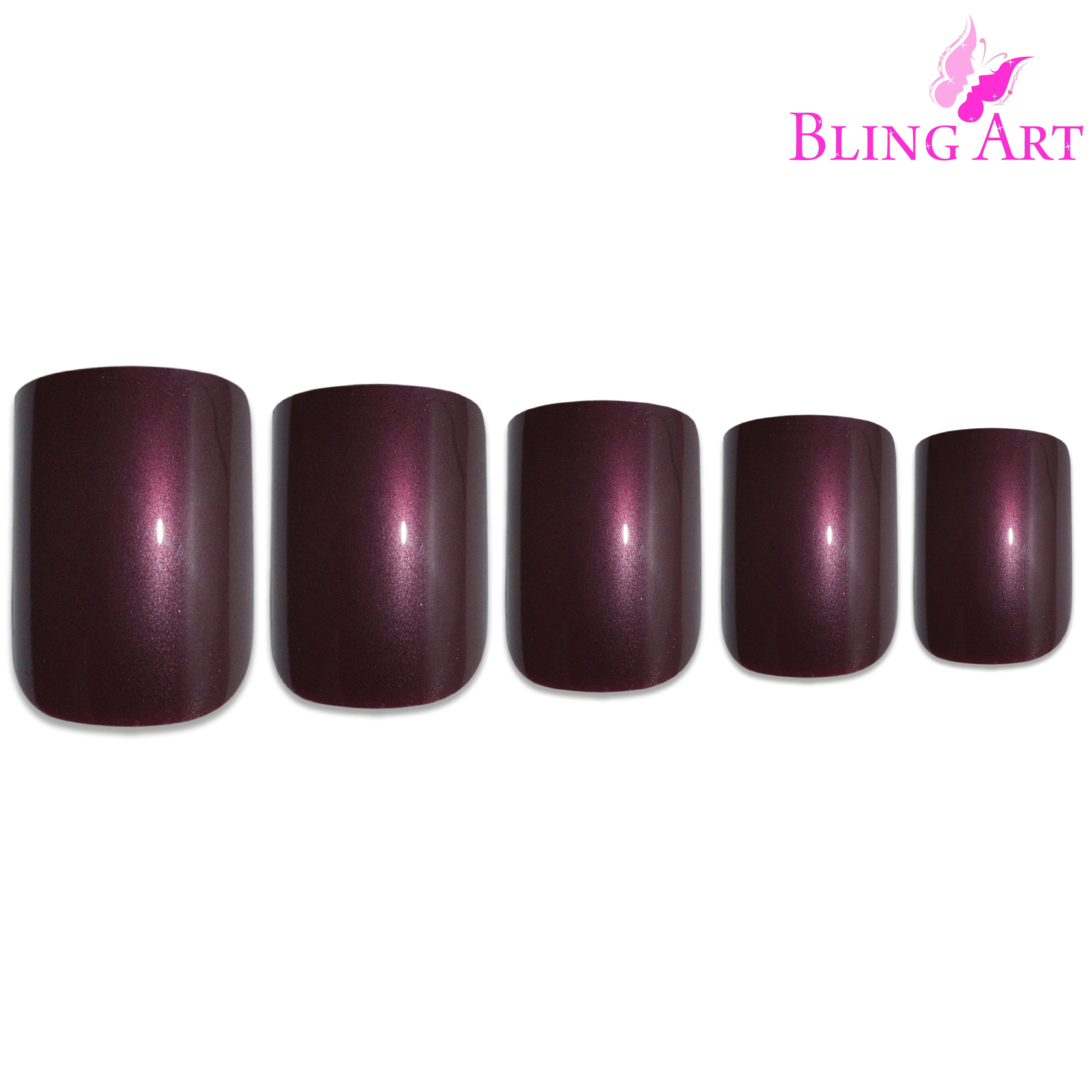 Brown glitter French squoval Bling Art press-on nails — lifestyle context shot showing the warm autumnal sparkle.