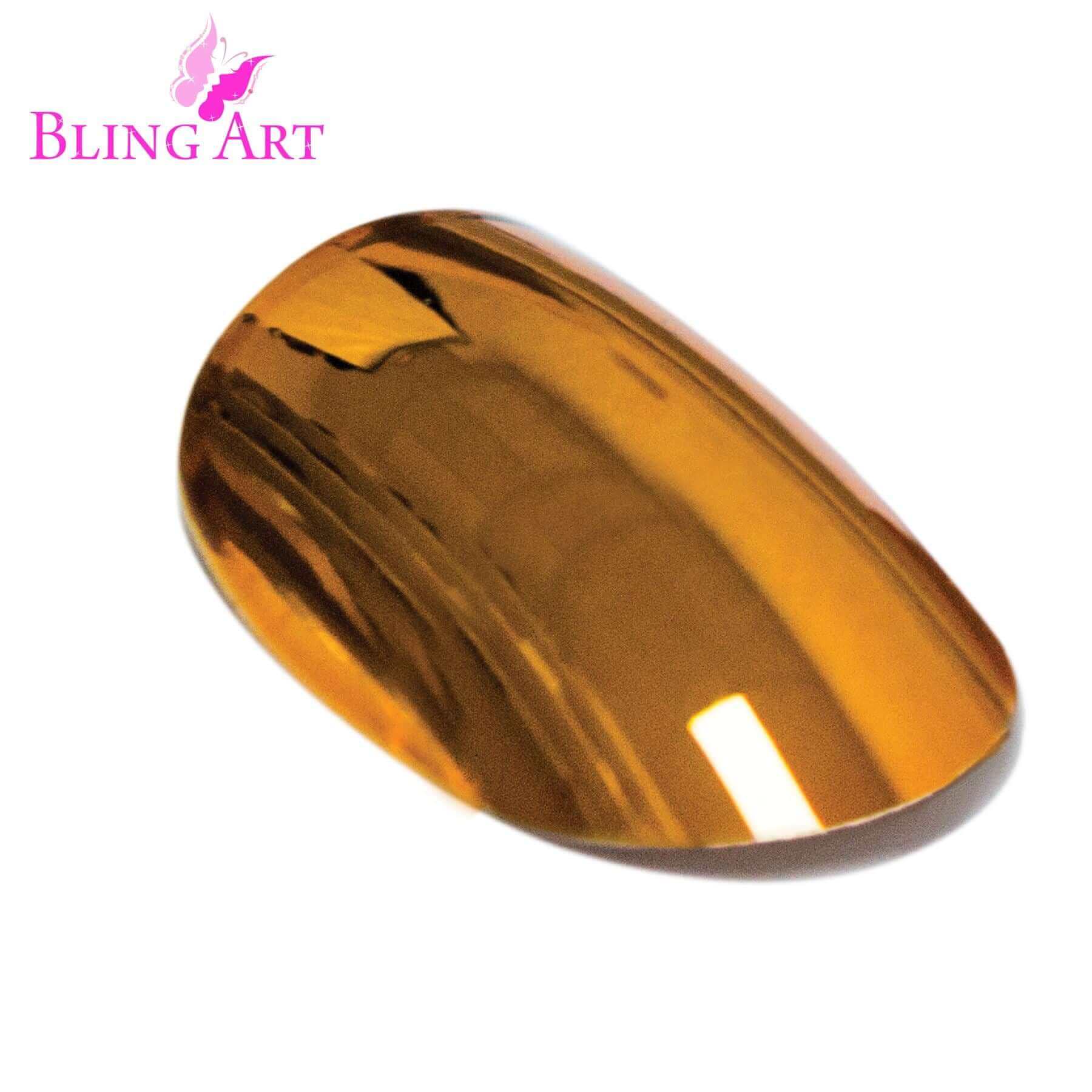 False Nails by Bling Art Gold Metallic Oval Medium Fake 24 Acrylic Nail Tips Glue