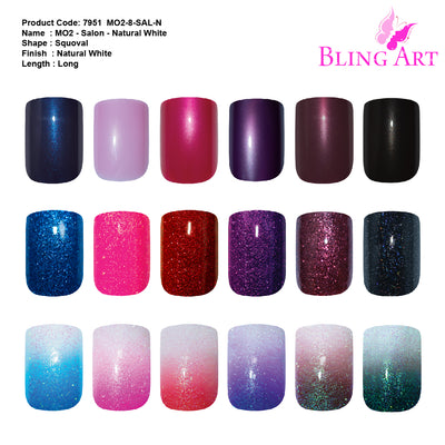 False Nails by Bling Art 360 Squoval Transparent Acrylic Fake Nail Tips without glue