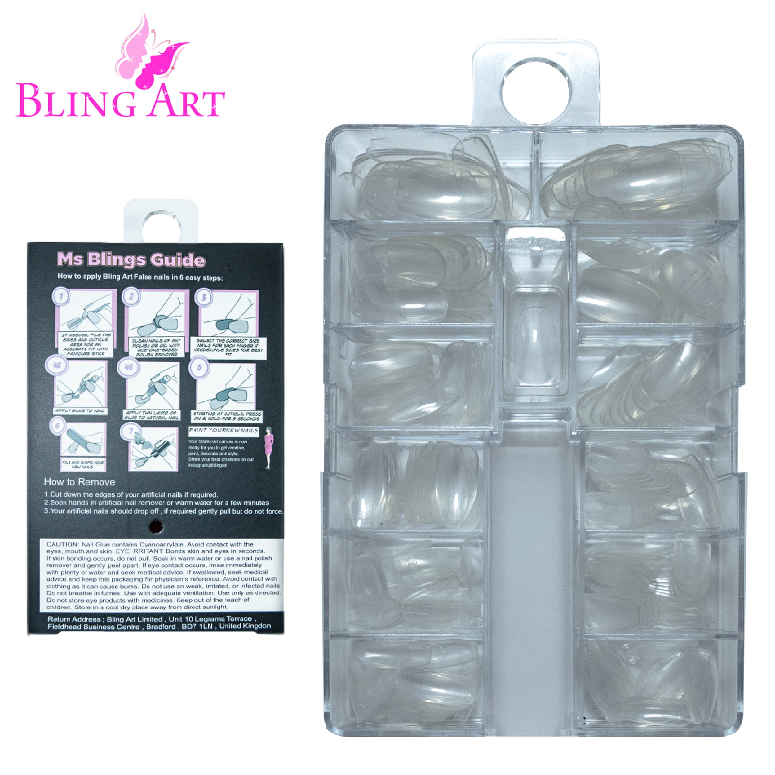 Salon Bulk Pack · 360 Tips · Oval Medium · Transparent — Bling Art