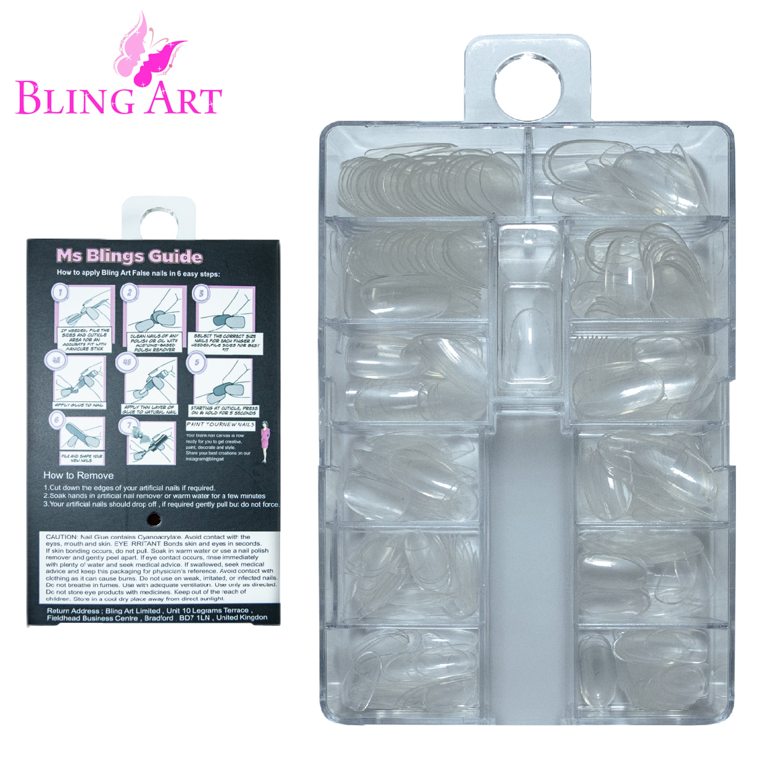 Salon Bulk Pack · 360 Tips · Coffin Ballerina · Transparent — Bling Art