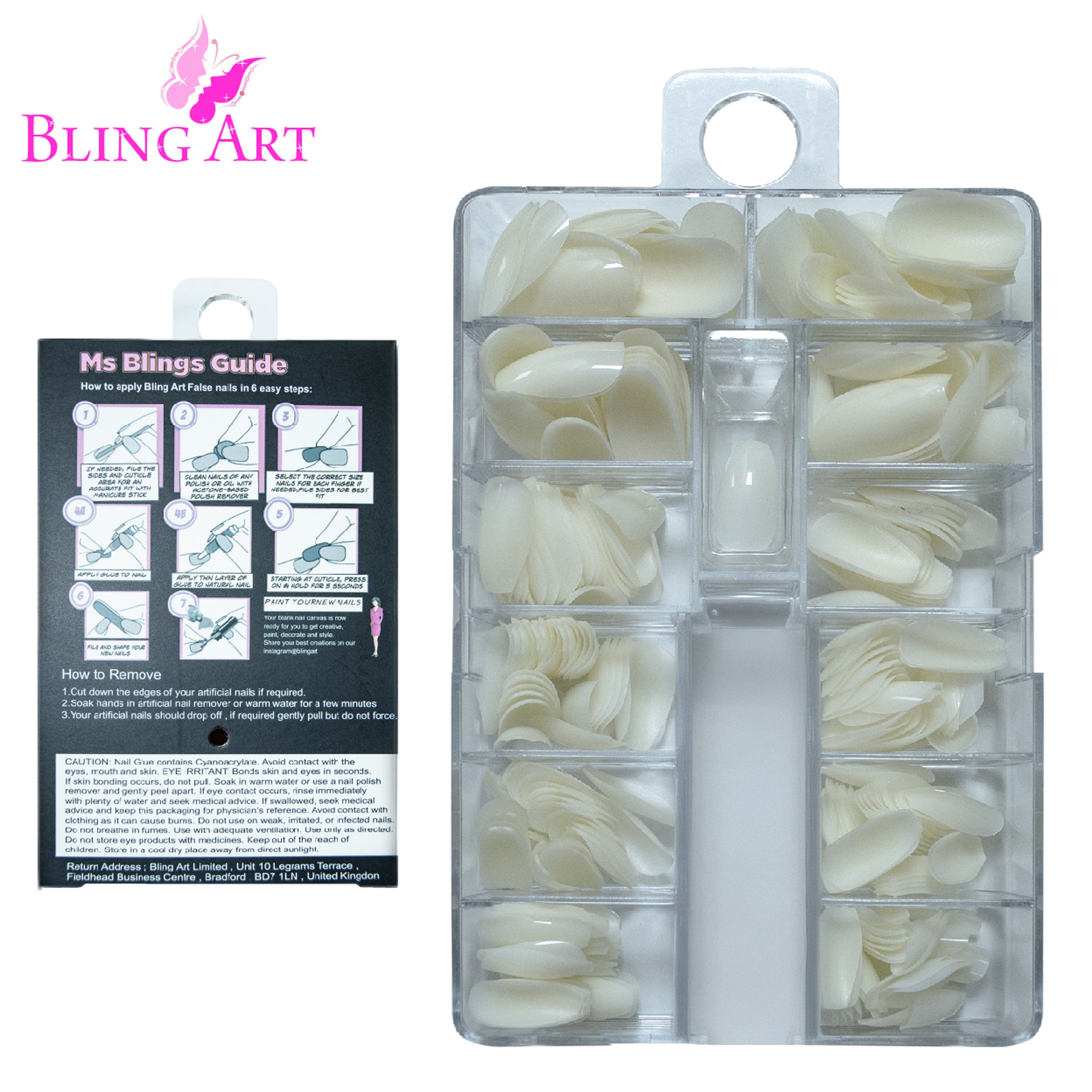 Salon Bulk Pack · 360 Tips · Coffin Ballerina · Natural — Bling Art