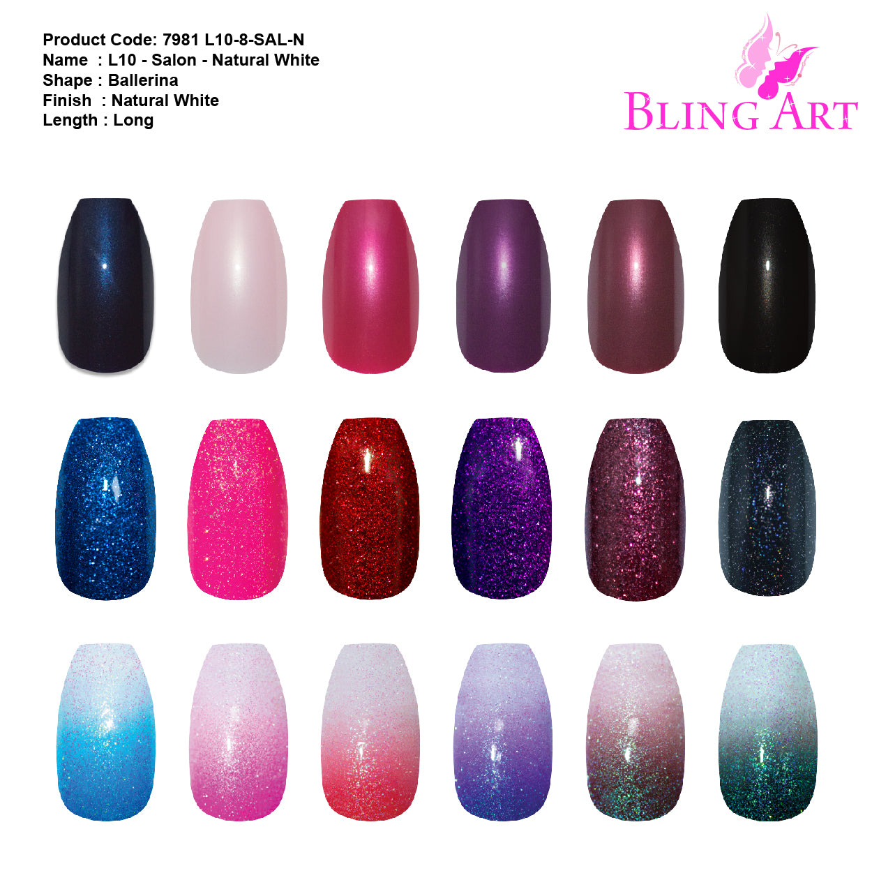 Salon Bulk Pack · 360 Tips · Coffin Ballerina · Natural — Bling Art