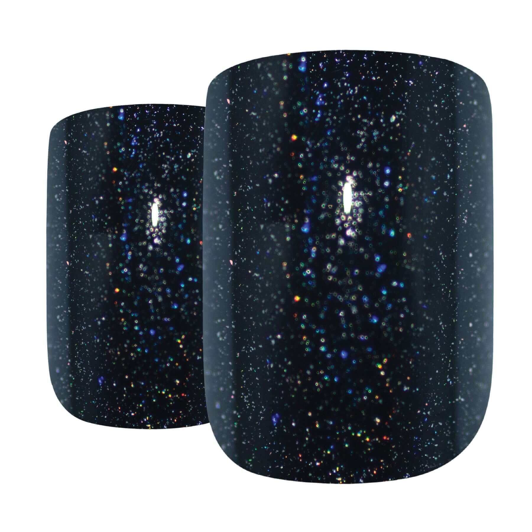 False Nails by Bling Art Black Gel French Squoval 24 Fake Medium Acrylic Tips