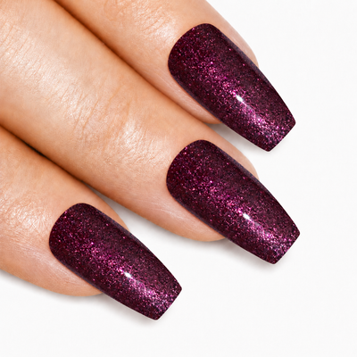 Warm chestnut red-brown gel ballerina coffin long press-on false nails by Bling Art — autumnal gloss for seasonal events and elegant everyday wear · glossy salon-grade gel coat · long ballerina coffin tips · 24 nails per set with adhesive · designed in Yorkshire