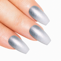 Ariana Silver ballerina false nails by Bling Art