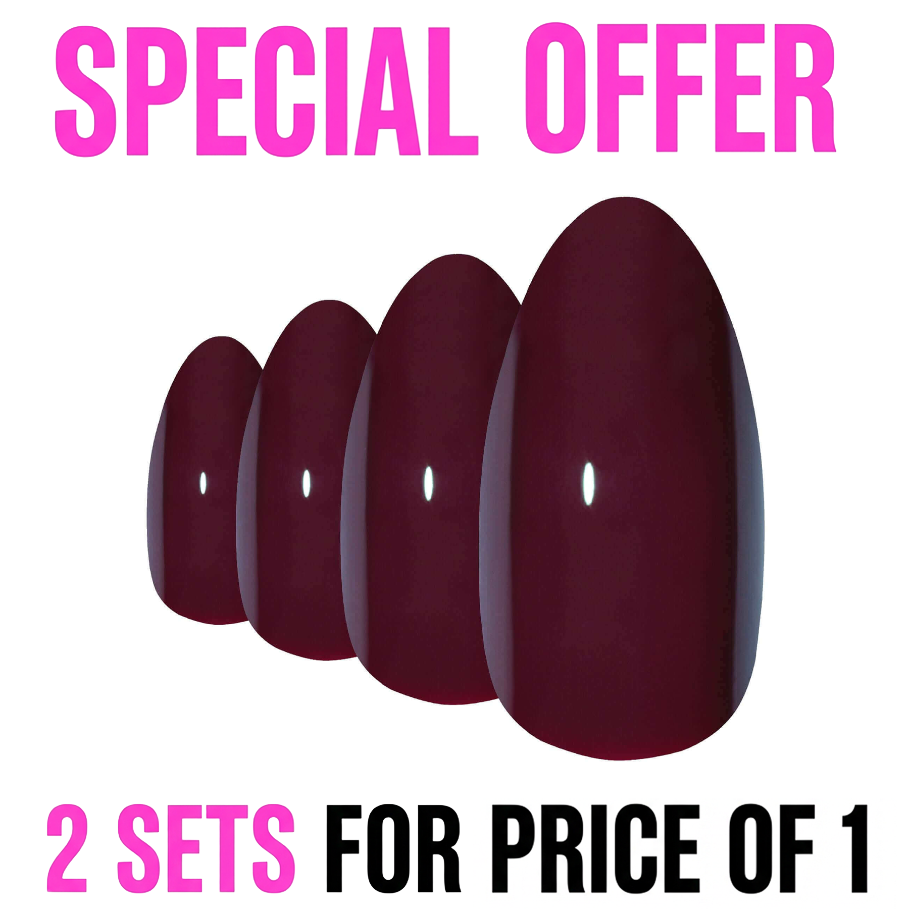 False Nails Bling Art Brown Red Almond Stiletto Long Fake Acrylic Tips with Glue