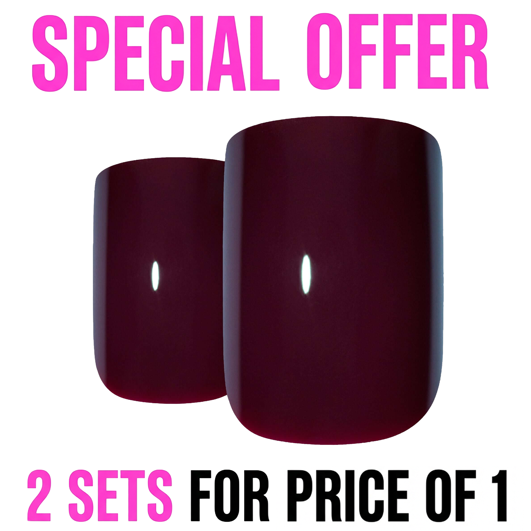 False Nails by Bling Art Brown Red French Manicure Fake Medium Tips with Glue