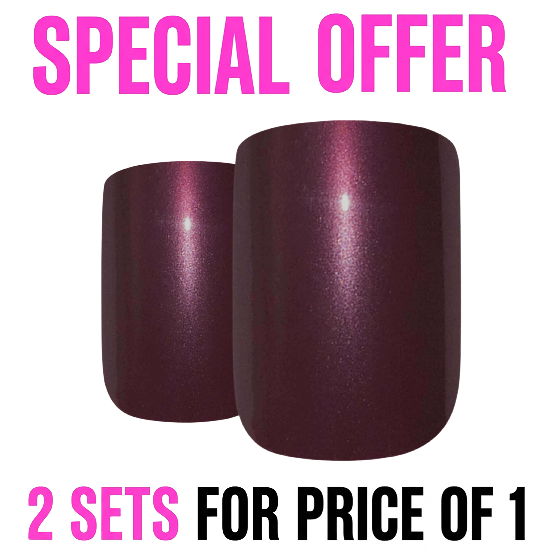 False Nails by Bling Art Brown Glitter French Squoval Fake Medium Acrylic Tips