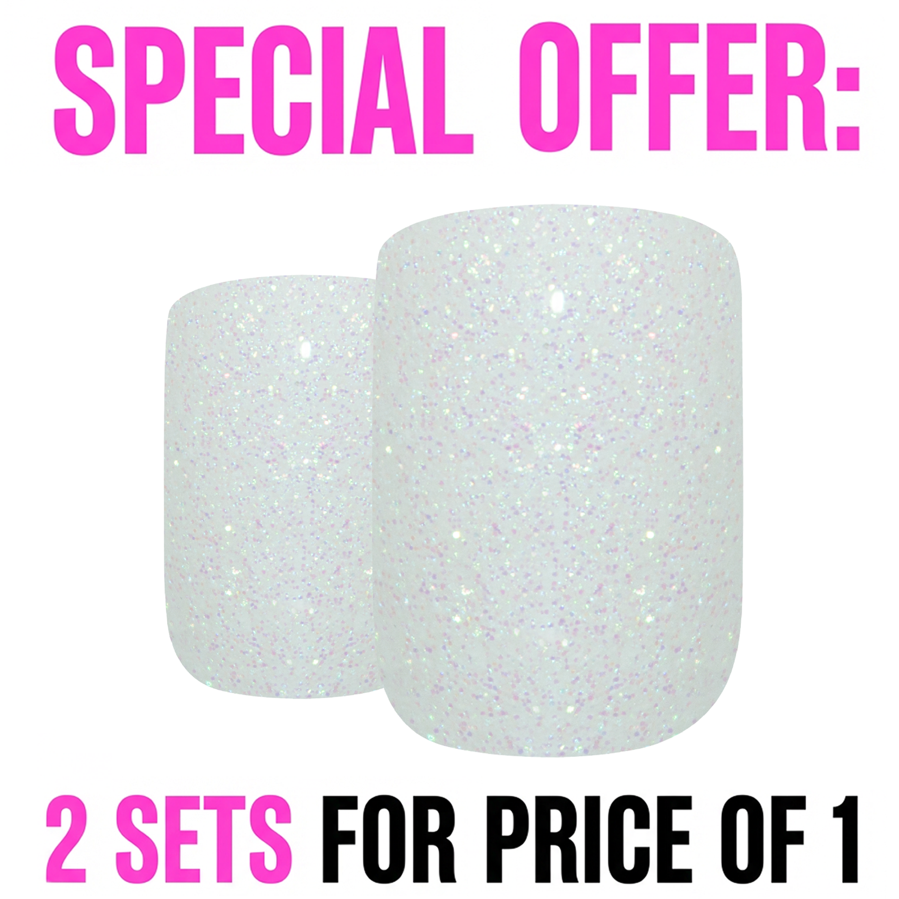 False Nails by Bling Art White Gel French Squoval 24 Fake Medium Acrylic Tips