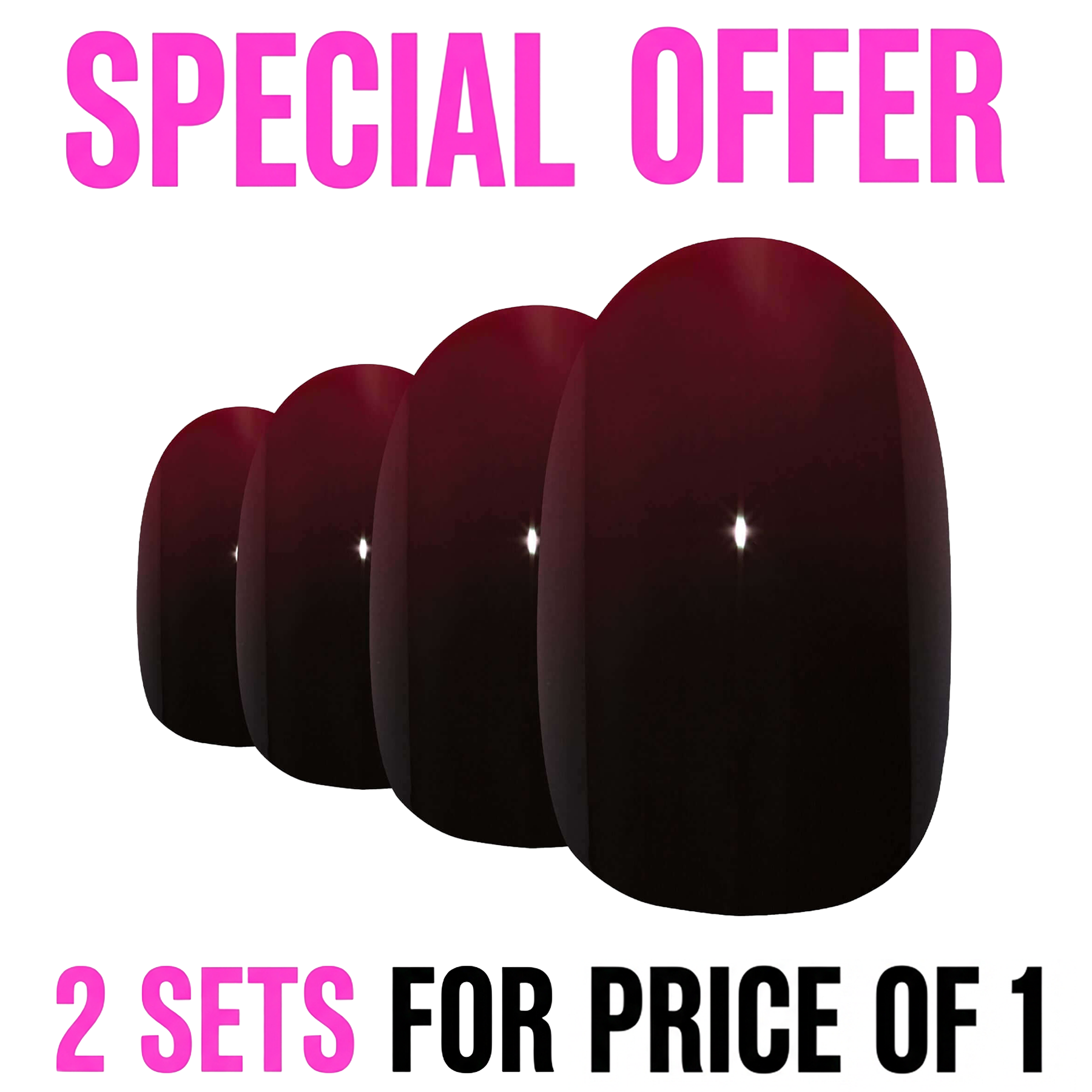 False Nails by Bling Art Purple Gel Oval Medium Fake Acrylic Round Nail Tips with Glue