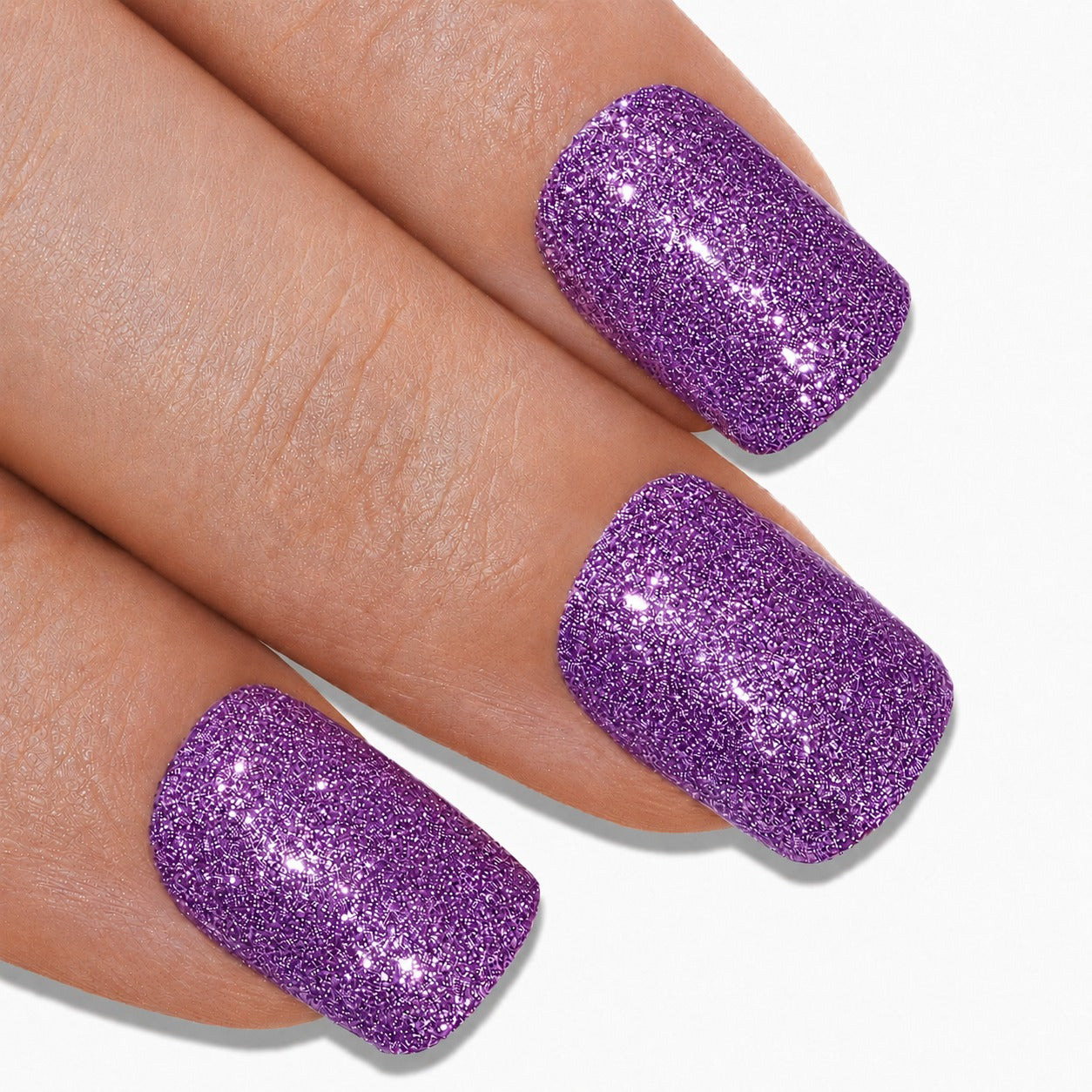 False Nails by Bling Art Purple Lilac Gel French Manicure Fake Medium Tips