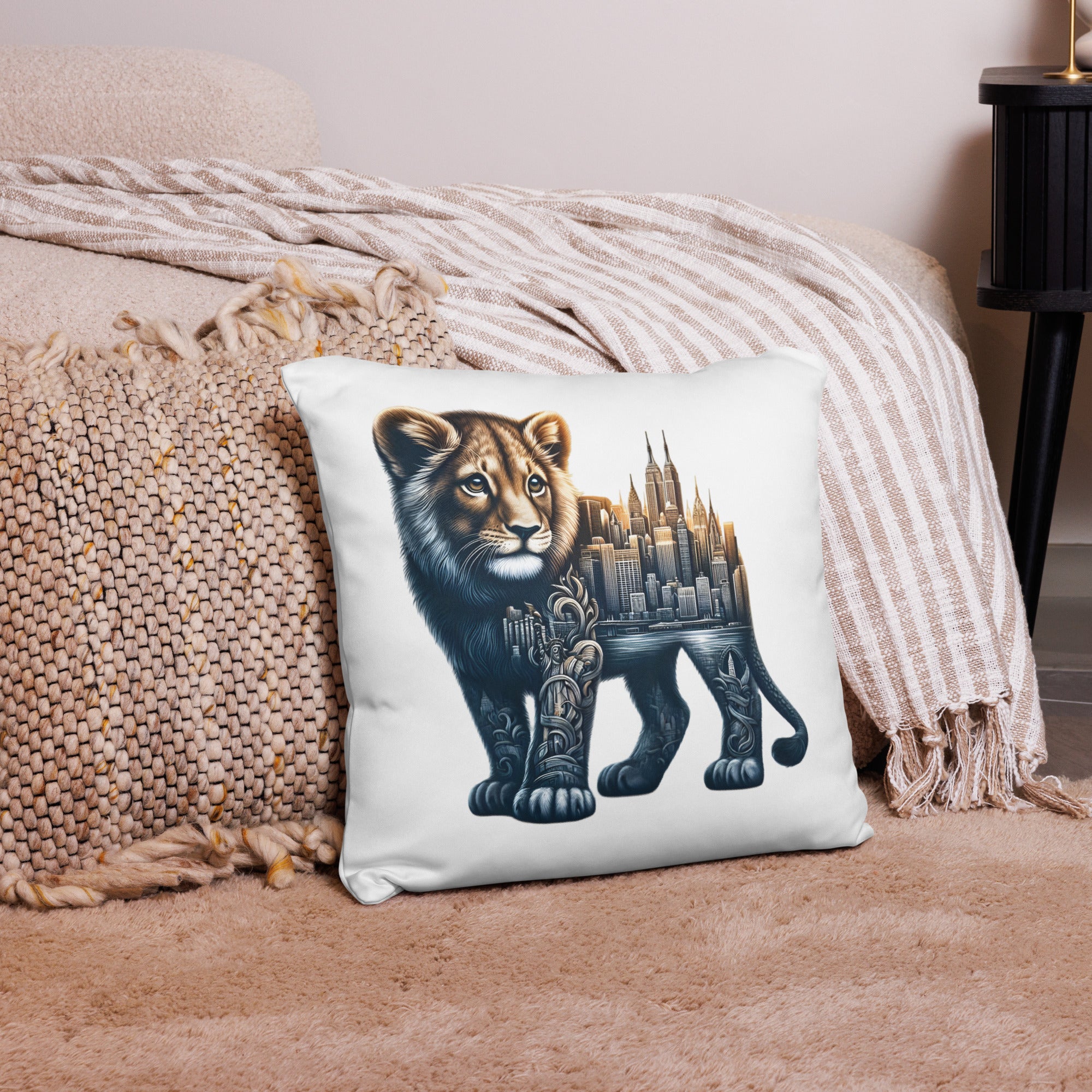 New York Lion Cushion: Animal Pillow Design for Home Decor and Lifestyle