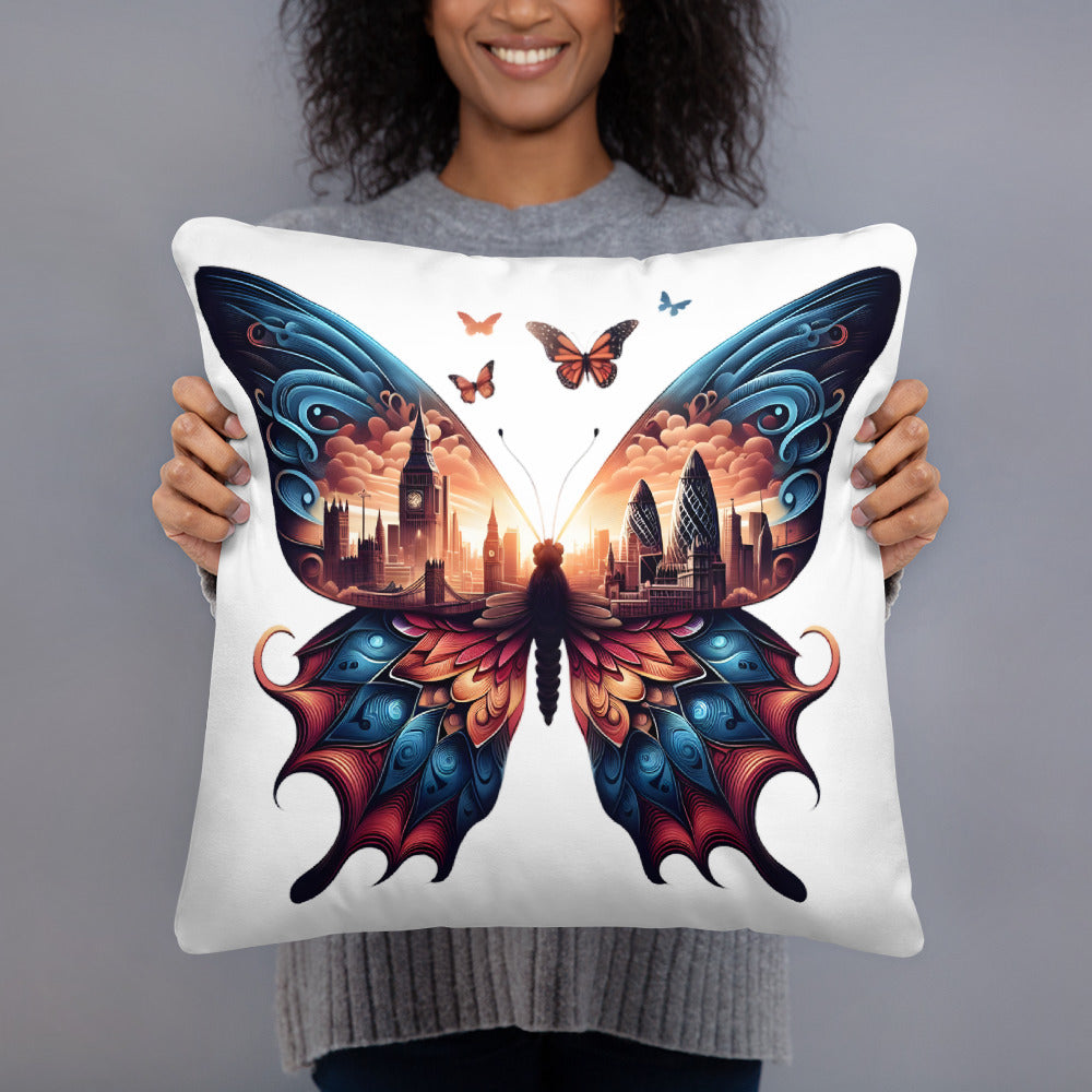 London Butterfly Cushion: City Pillow Design for Home Decor and Lifestyle