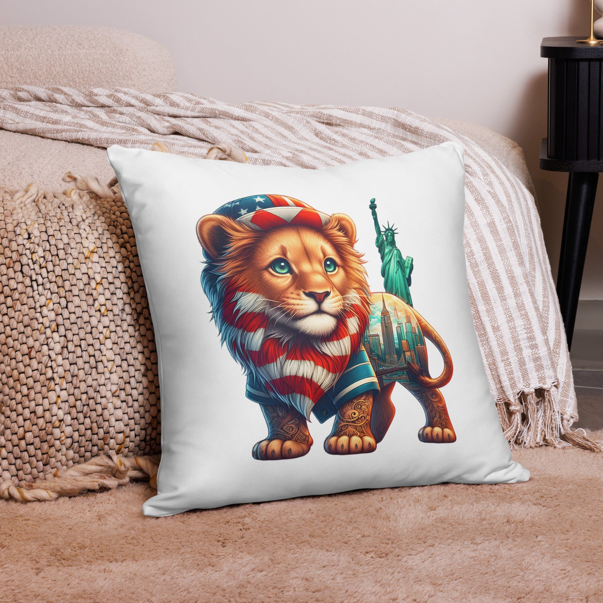 New York Lion Cushion: Animal Pillow Design for Home Decor and Lifestyle