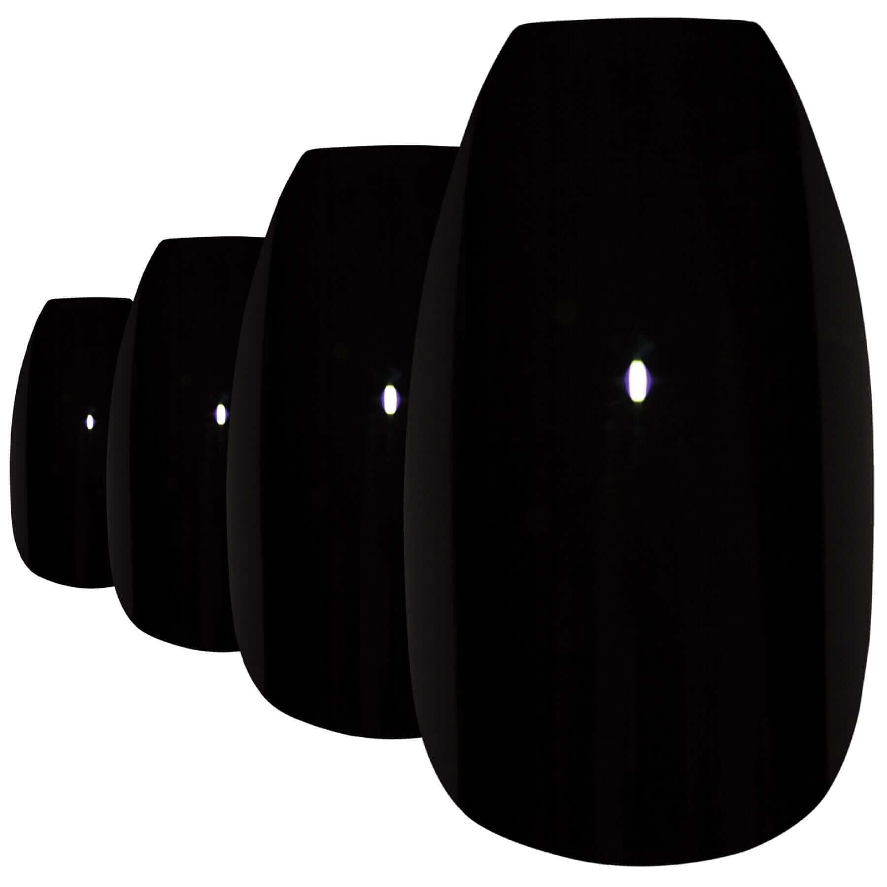 False Nails Bling Art Black Polished Ballerina Coffin Long Acrylic Fake Tips