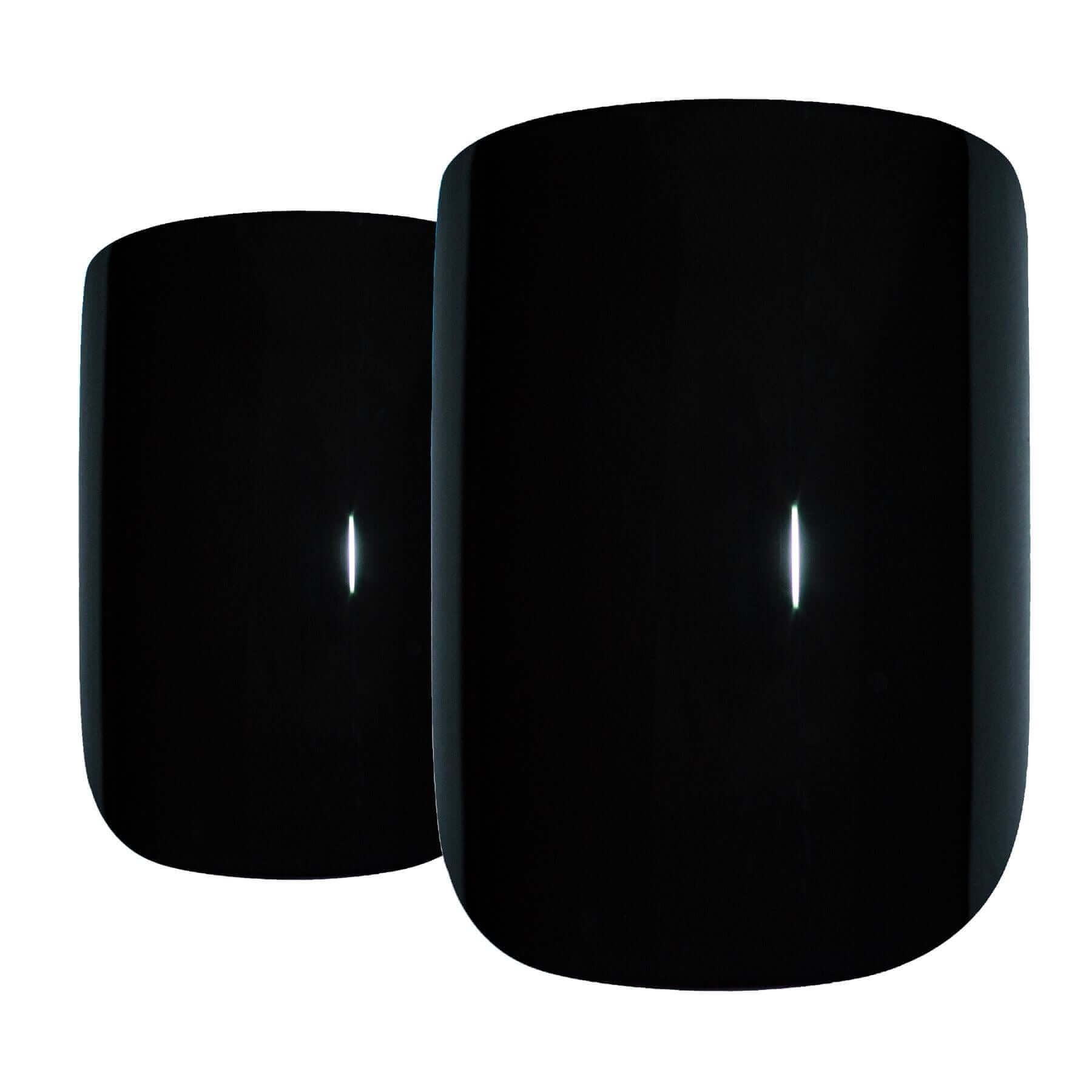 False Nails Bling Art Black Polished French Manicure Fake Medium Tips with Glue