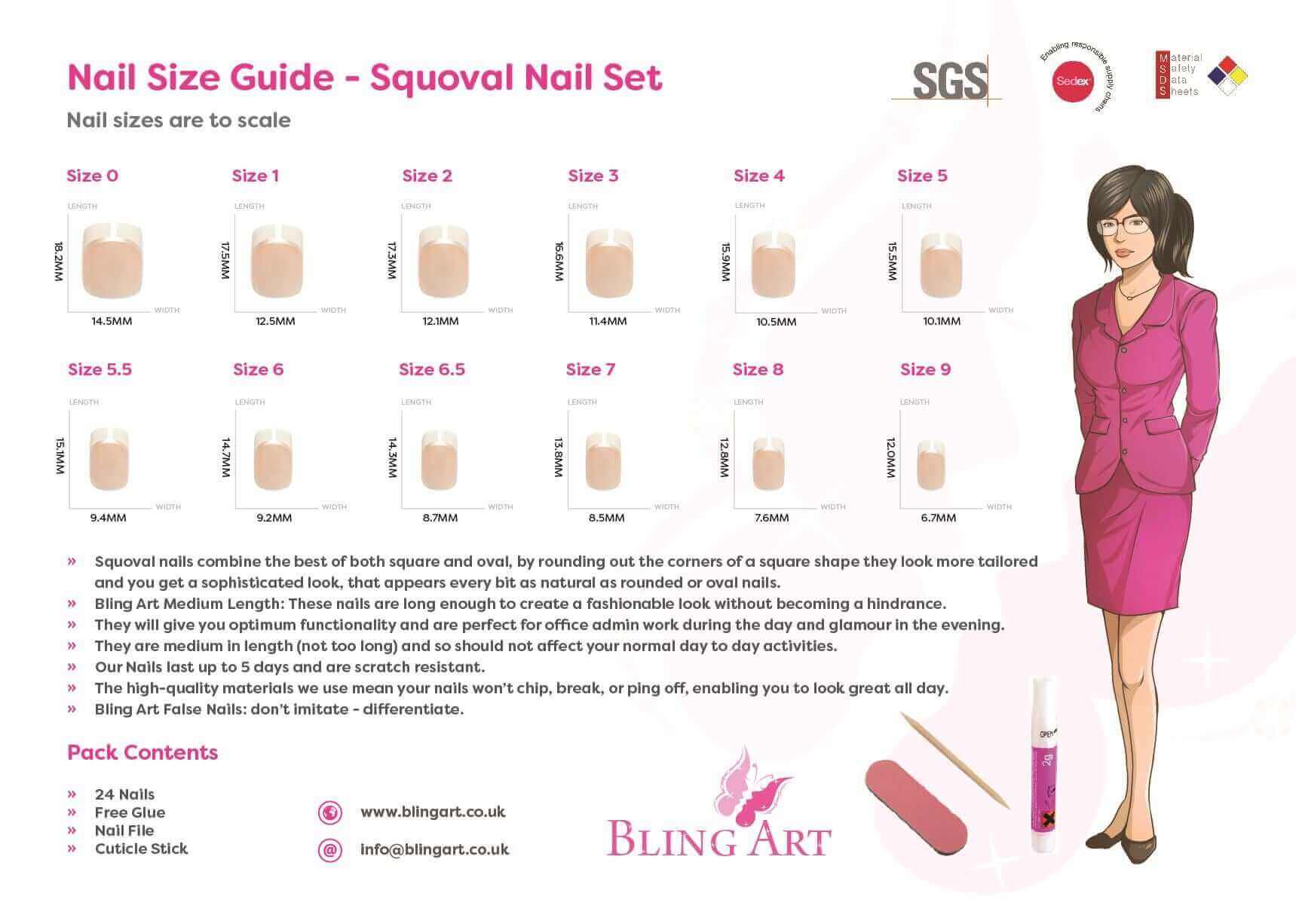 Multipack - False Nails by Bling Art White French Manicure Fake Medium Tips with Glue on natural nails.