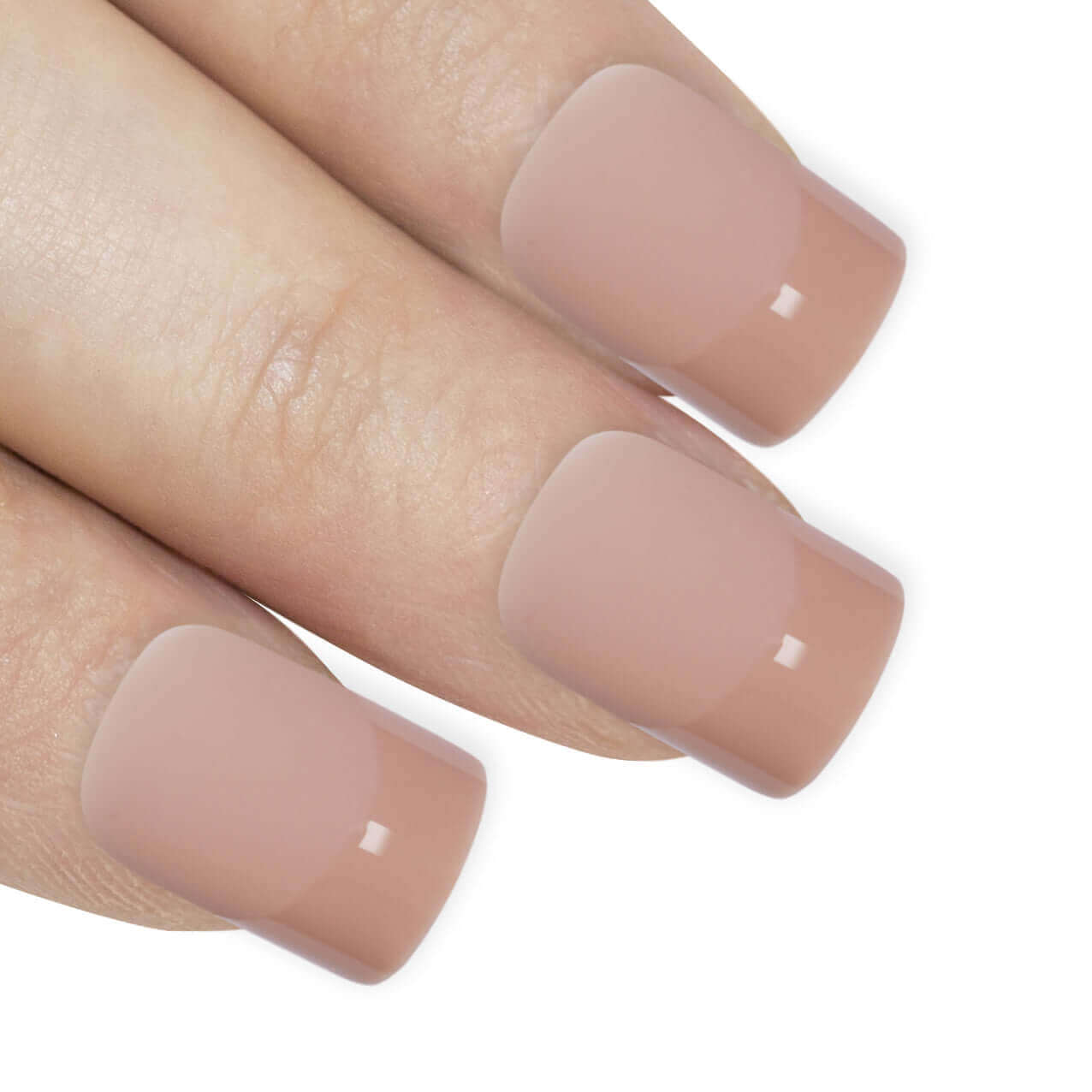 False Nails by Bling Art Beige Matte French Squoval 24 Fake Medium Acrylic Tips