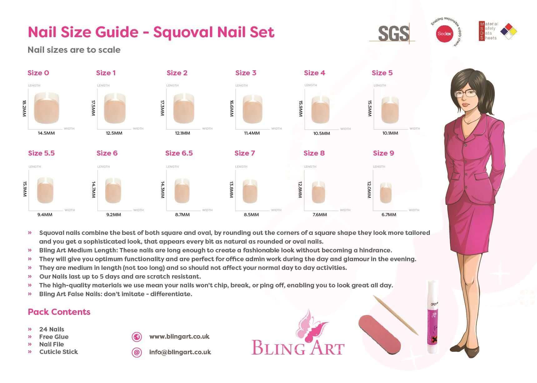 False Nails by Bling Art Beige Matte French Squoval 24 Fake Medium Acrylic Tips