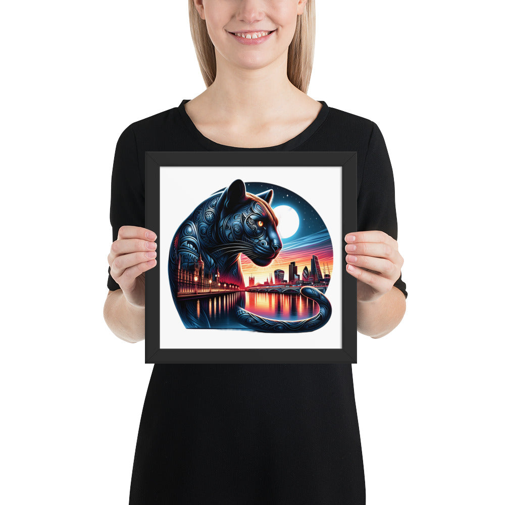 London Panther Framed Poster: Digital Design for Home Decor and Wall Art