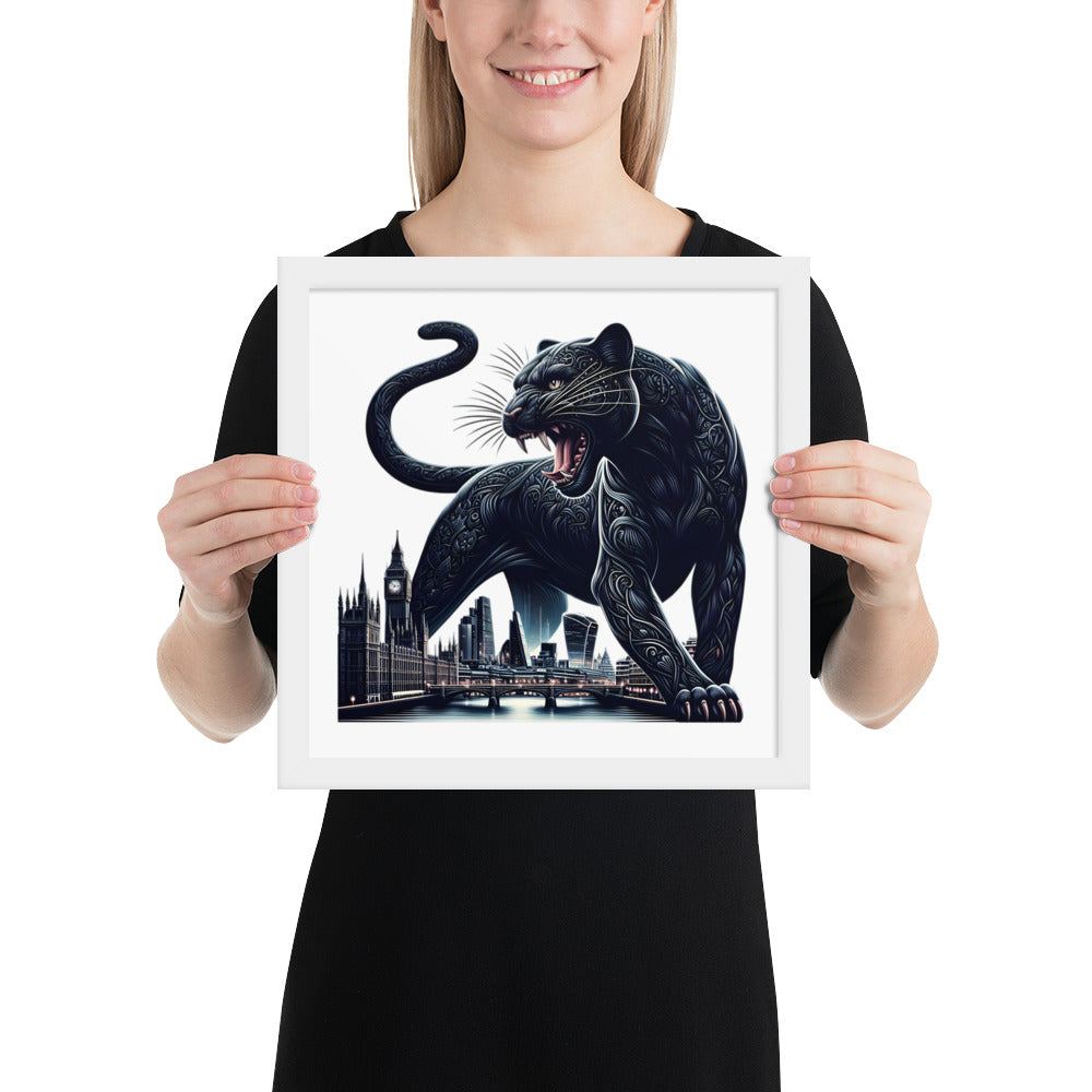 London Panther Framed Poster: Digital Design for Home Decor and Wall Art