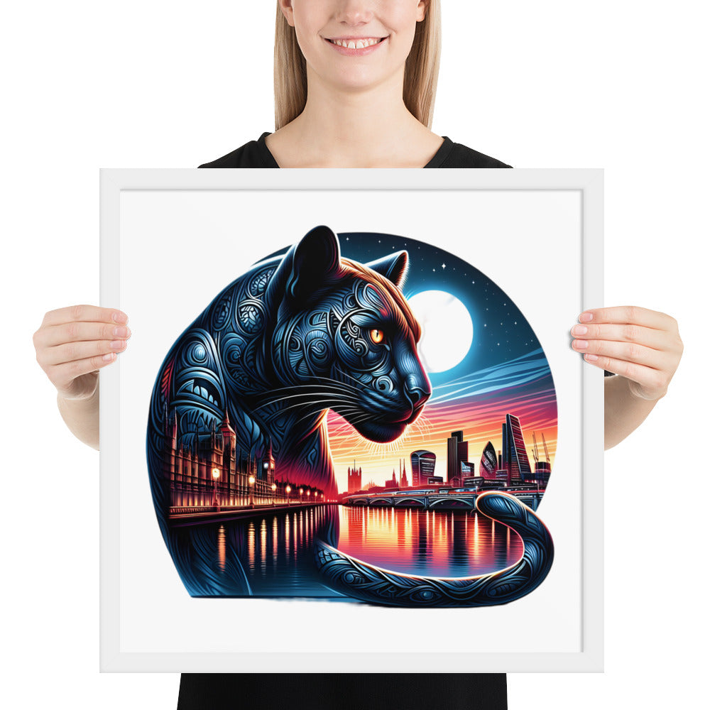 London Panther Framed Poster: Digital Design for Home Decor and Wall Art