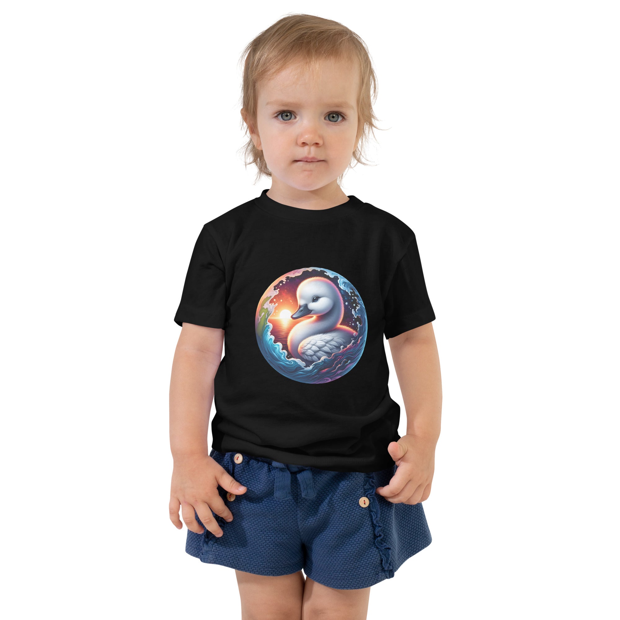 Swan World - Spiritual Animal Art Apparel Toddler Short Sleeve Tee