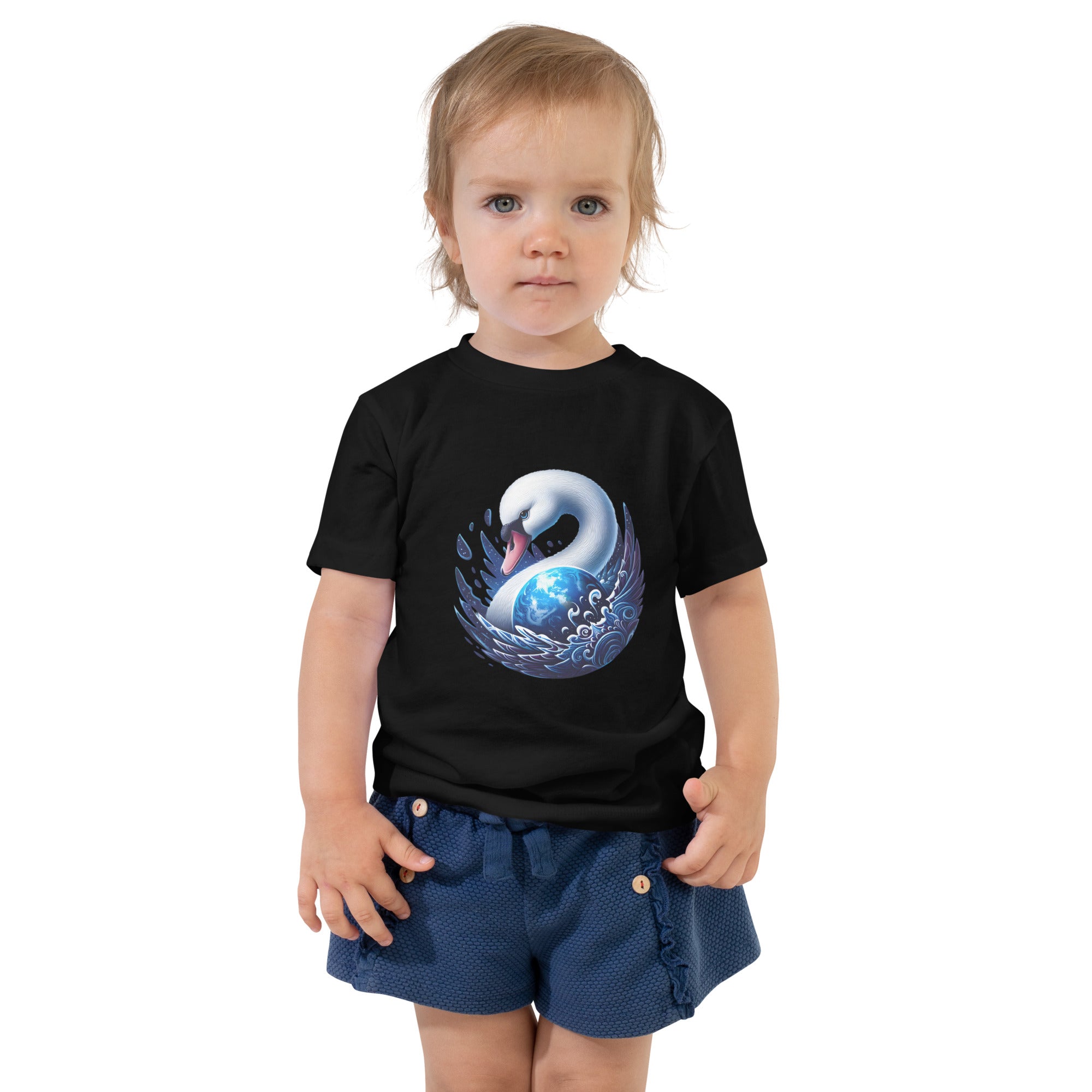 Swan World - Spiritual Animal Art Apparel Toddler Short Sleeve Tee