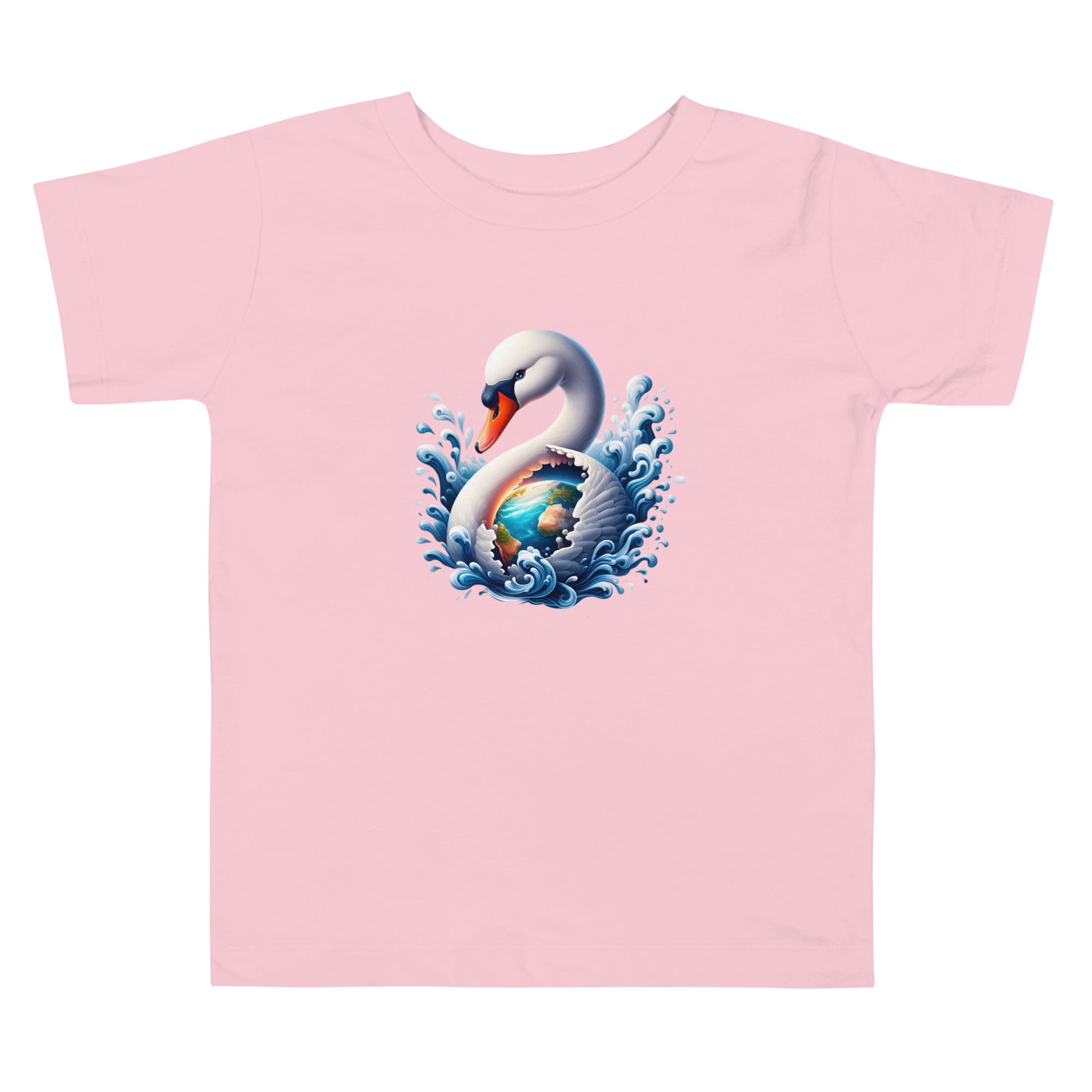 Swan World - Spiritual Animal Art Apparel Toddler Short Sleeve Tee