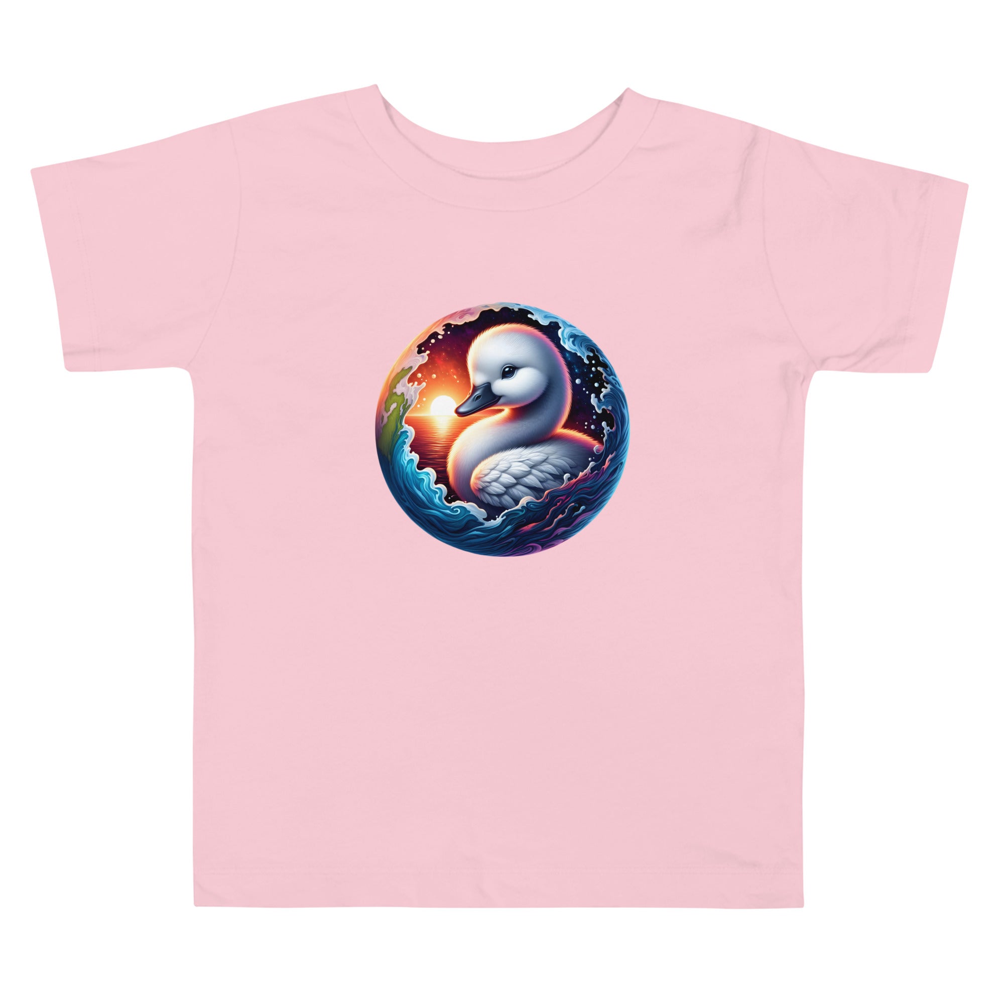 Swan World - Spiritual Animal Art Apparel Toddler Short Sleeve Tee