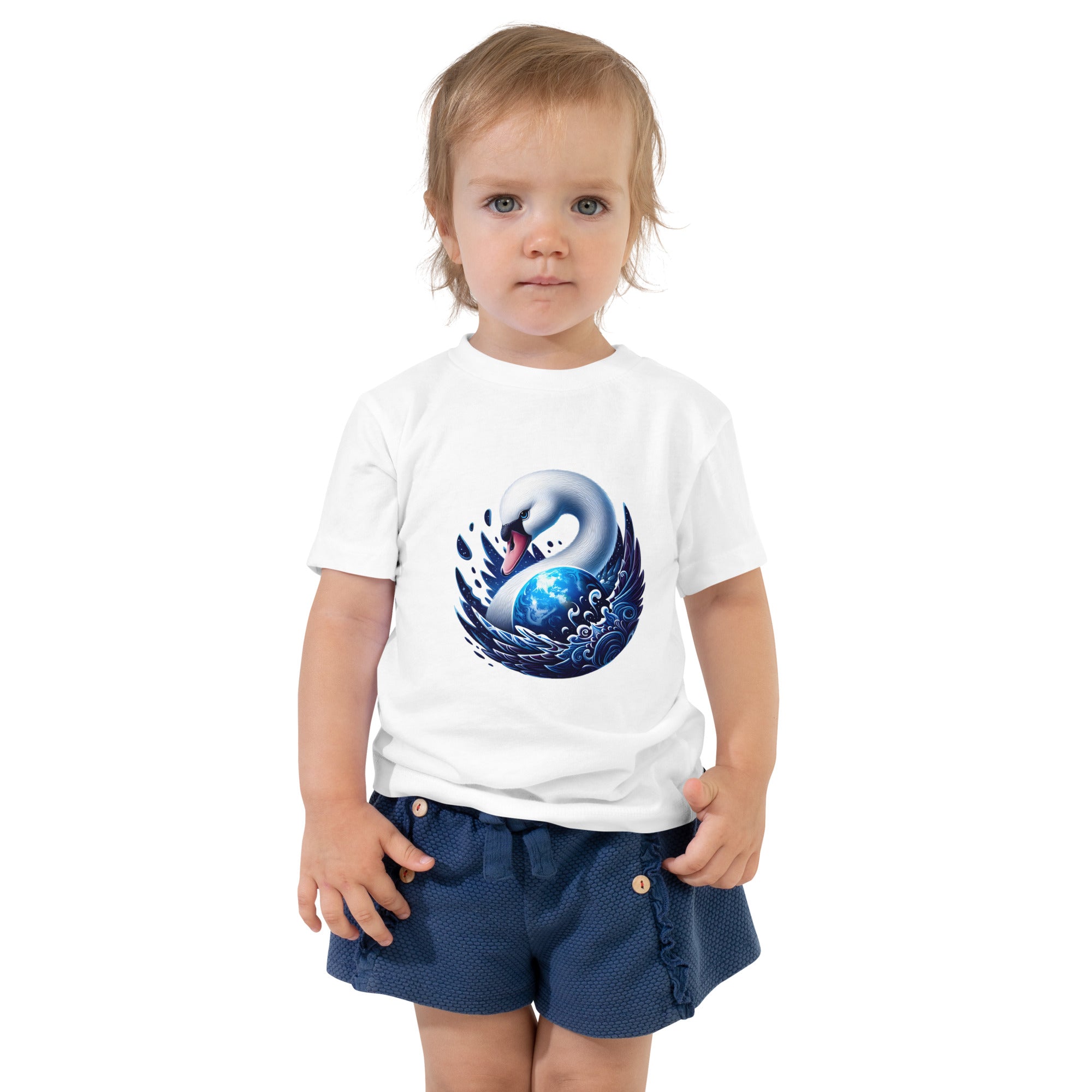 Swan World - Spiritual Animal Art Apparel Toddler Short Sleeve Tee