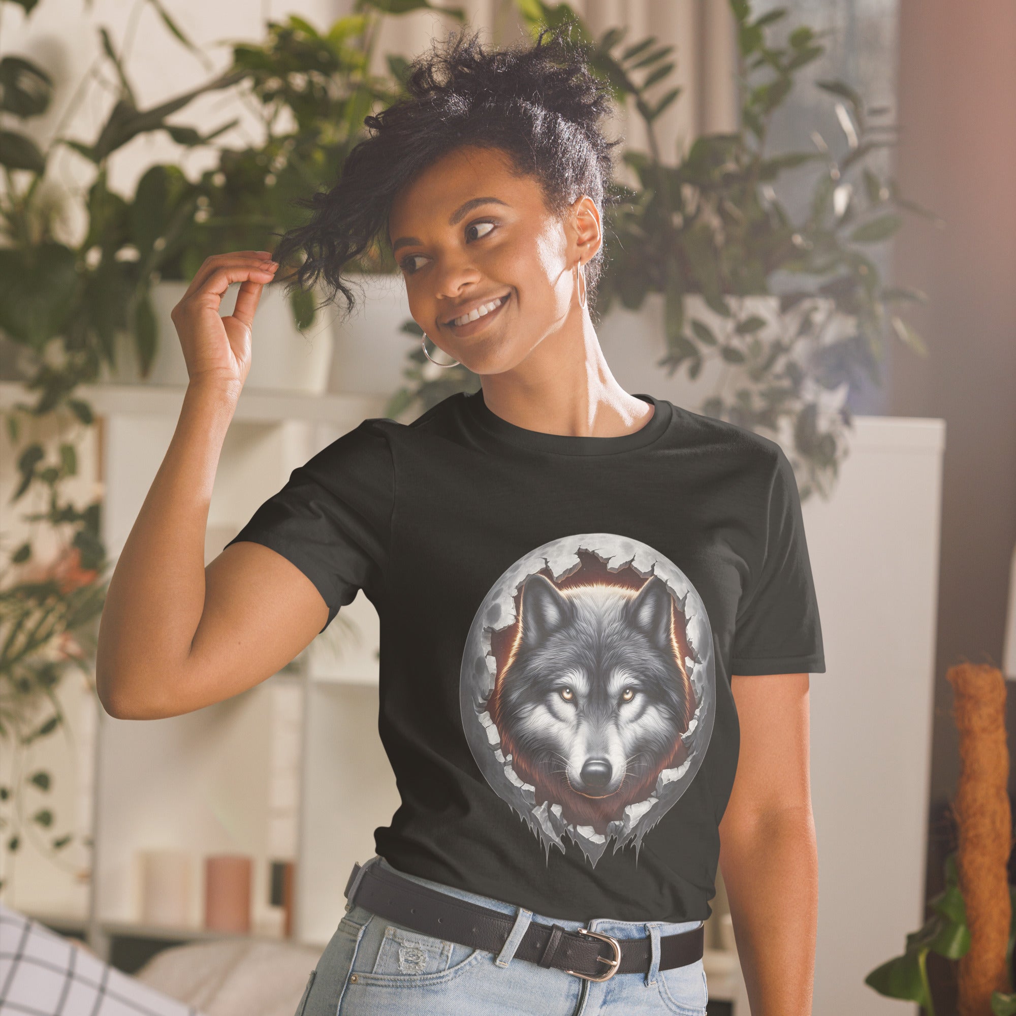 Moon Wolf - Animal Art Apparel Short-Sleeve Unisex T-Shirt