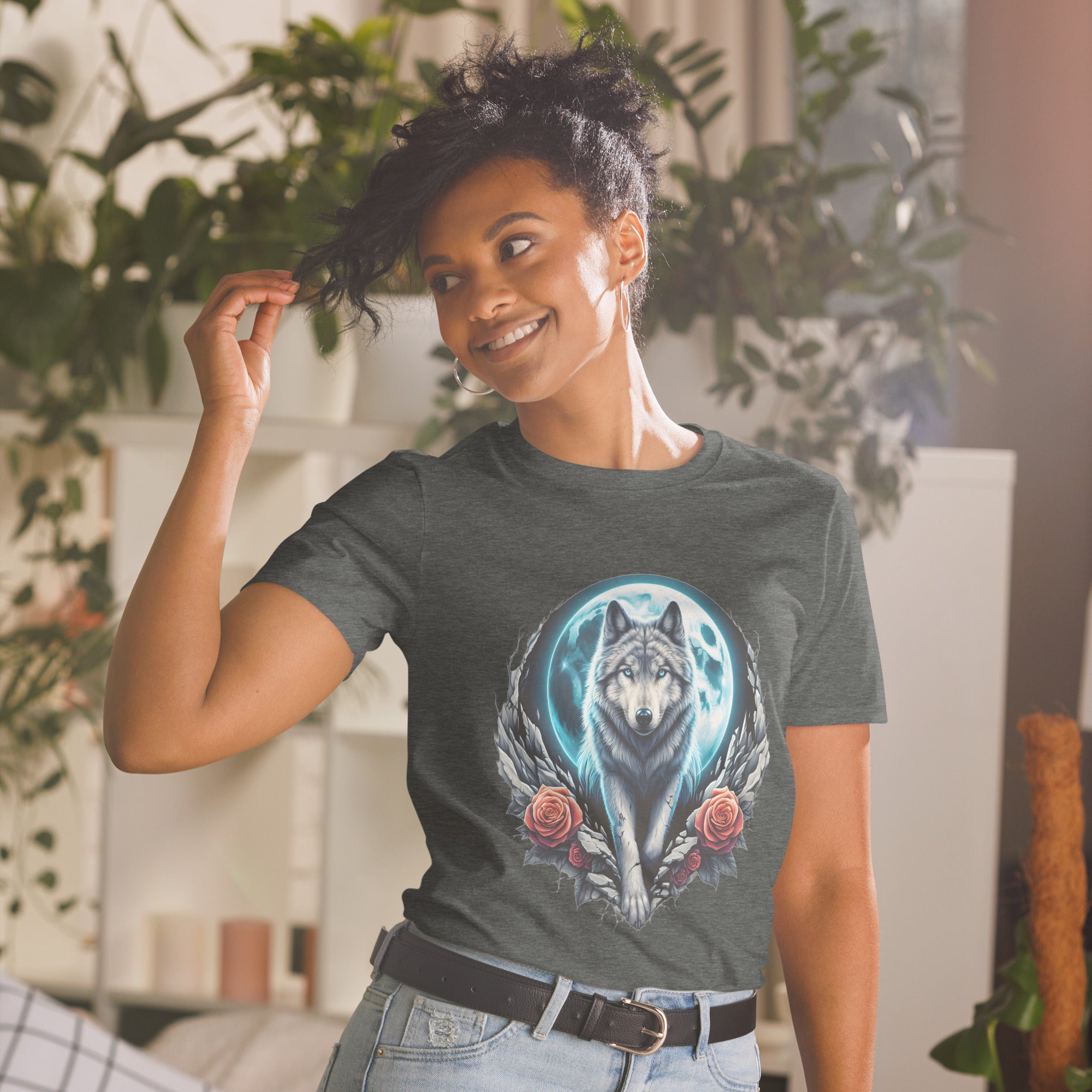 Moon Wolf - Animal Art Apparel Short-Sleeve Unisex T-Shirt