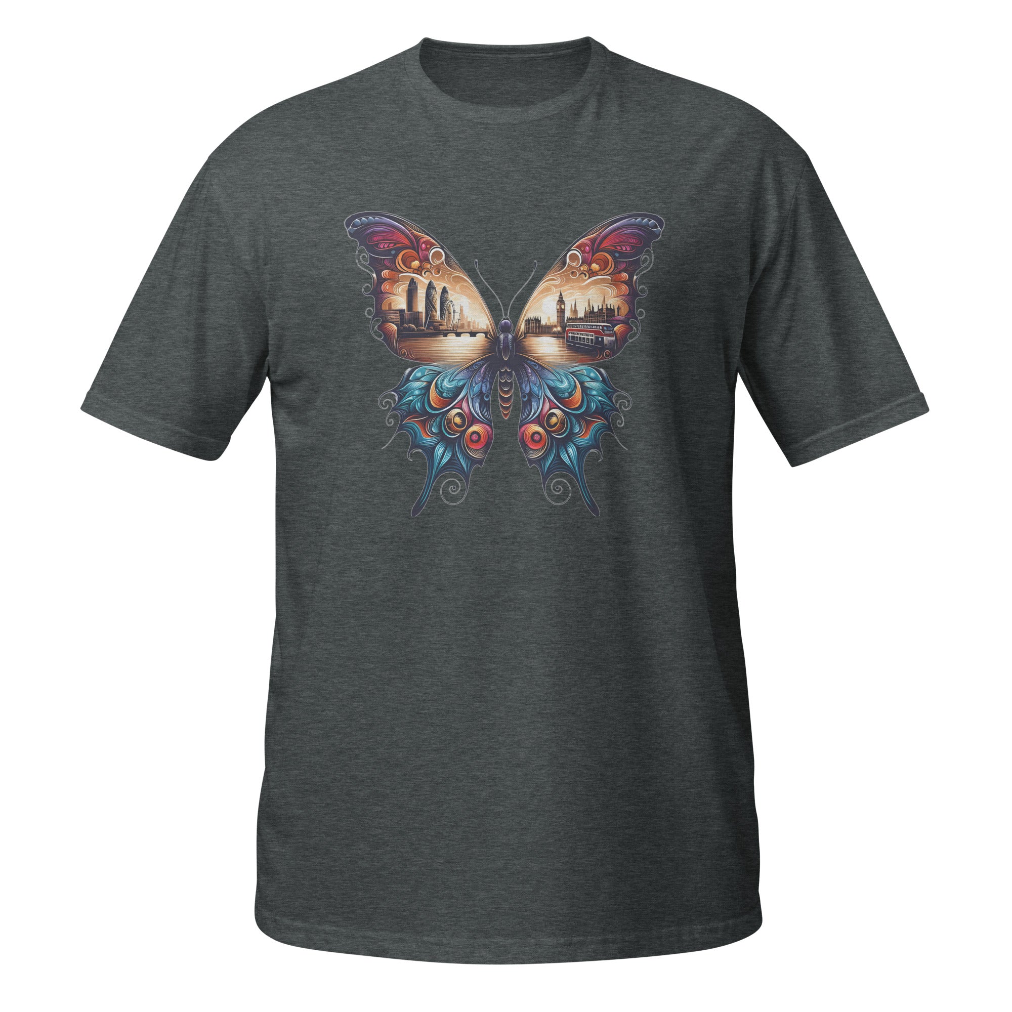 London Butterfly - Cityscape Art Apparel Short-Sleeve Unisex T-Shirt