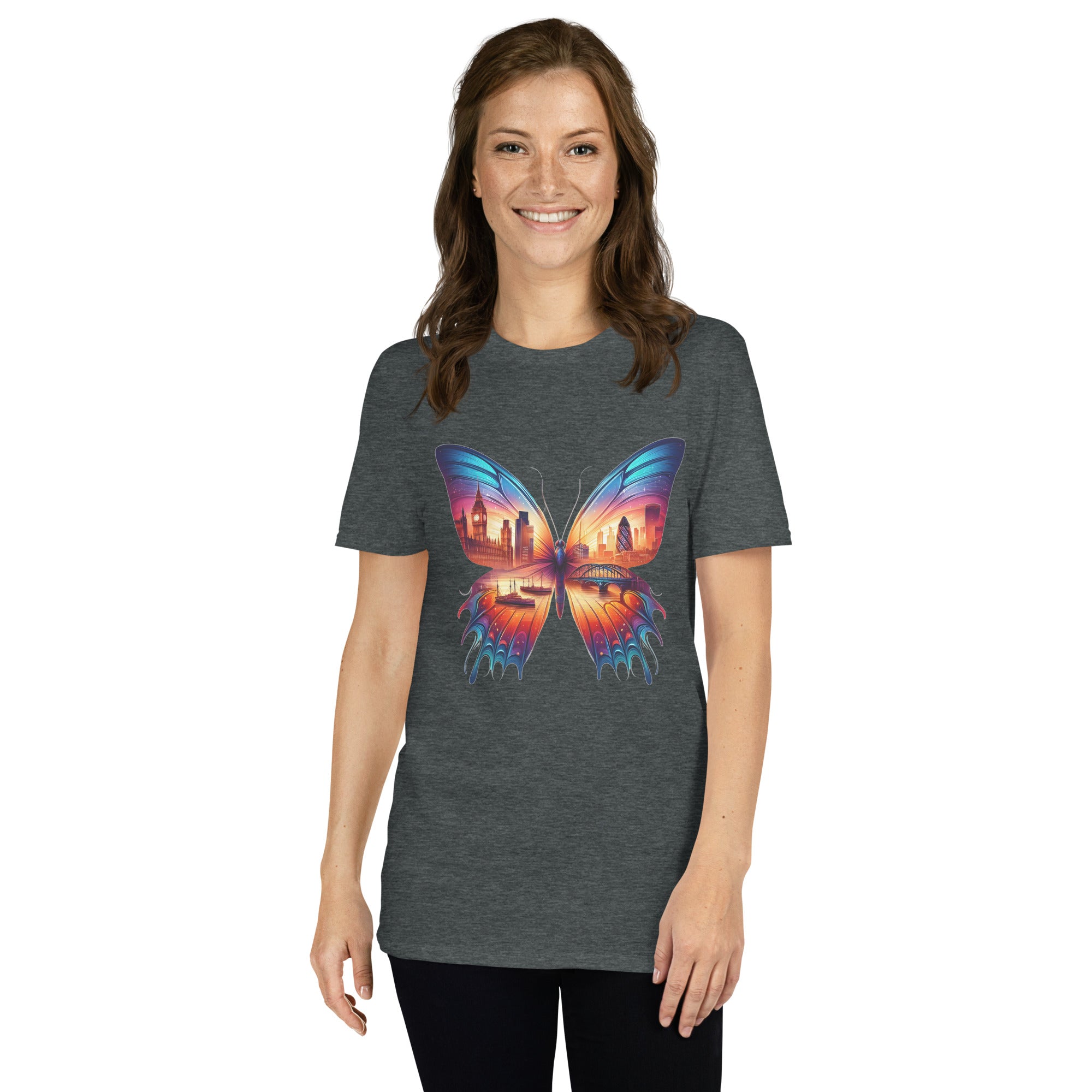 London Butterfly - Cityscape Art Apparel Short-Sleeve Unisex T-Shirt