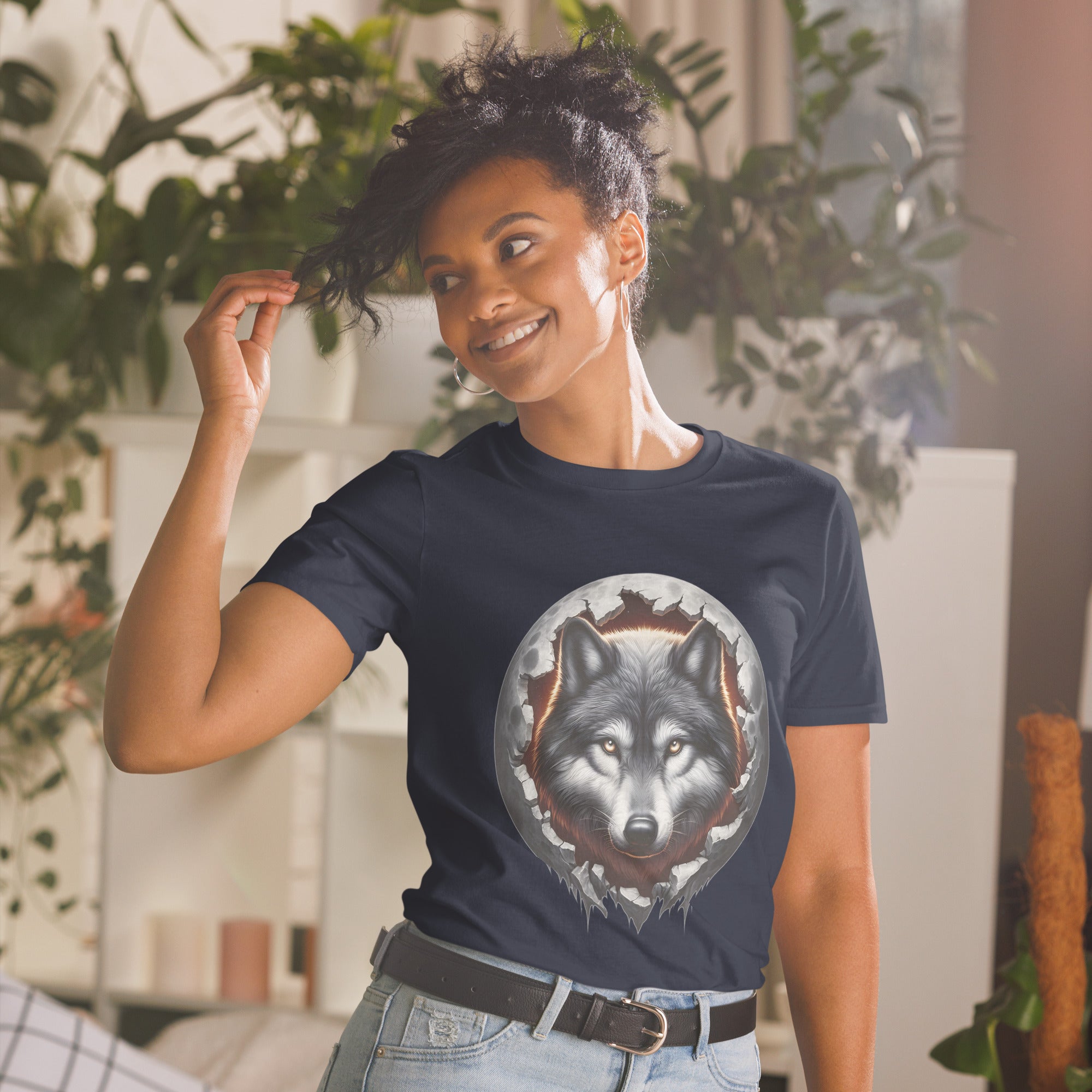 Moon Wolf - Animal Art Apparel Short-Sleeve Unisex T-Shirt