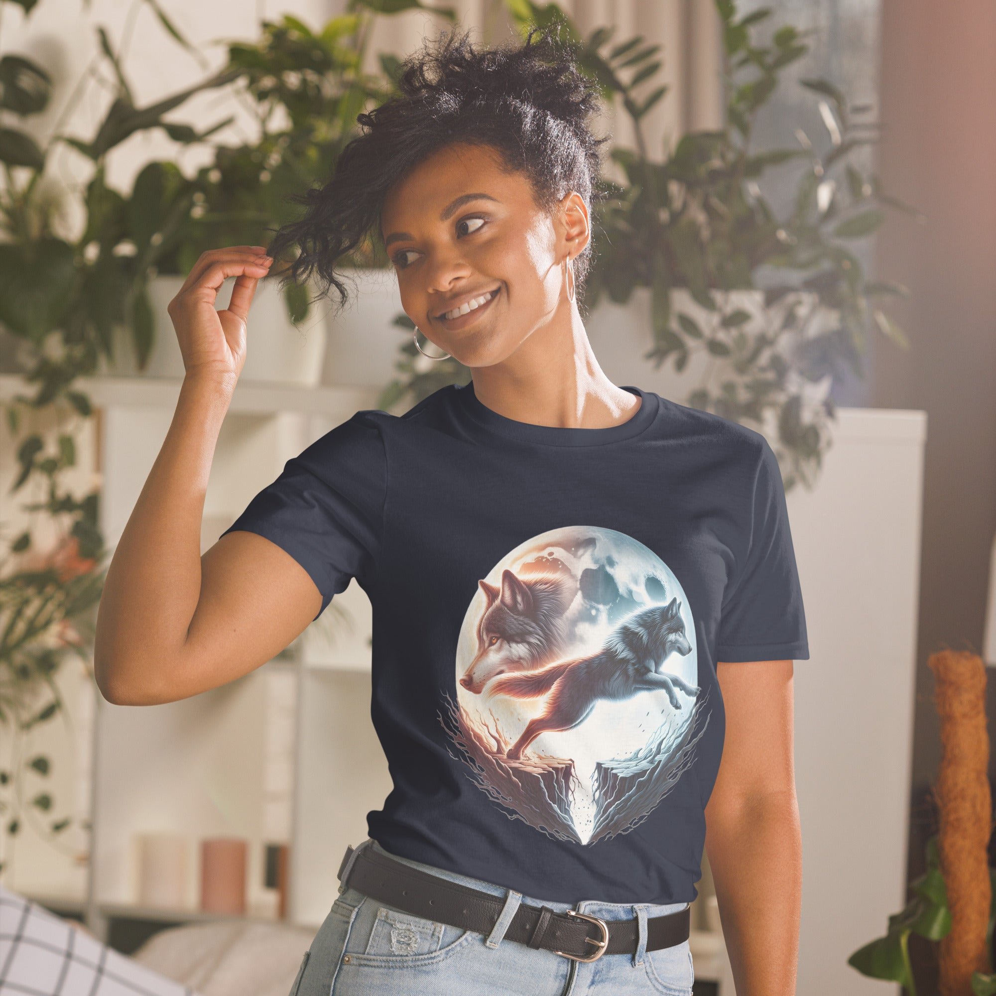 Moon Wolf - Animal Art Apparel Short-Sleeve Unisex T-Shirt