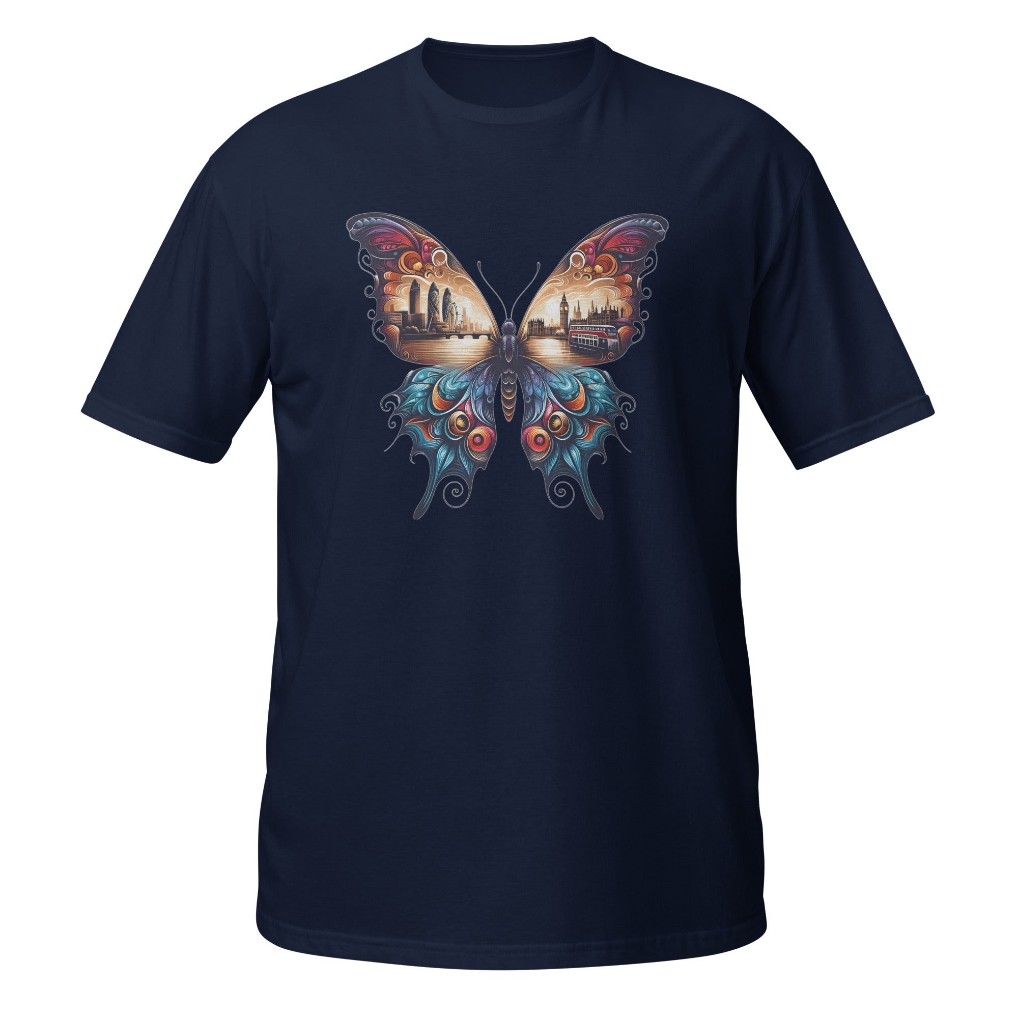 London Butterfly - Cityscape Art Apparel Short-Sleeve Unisex T-Shirt