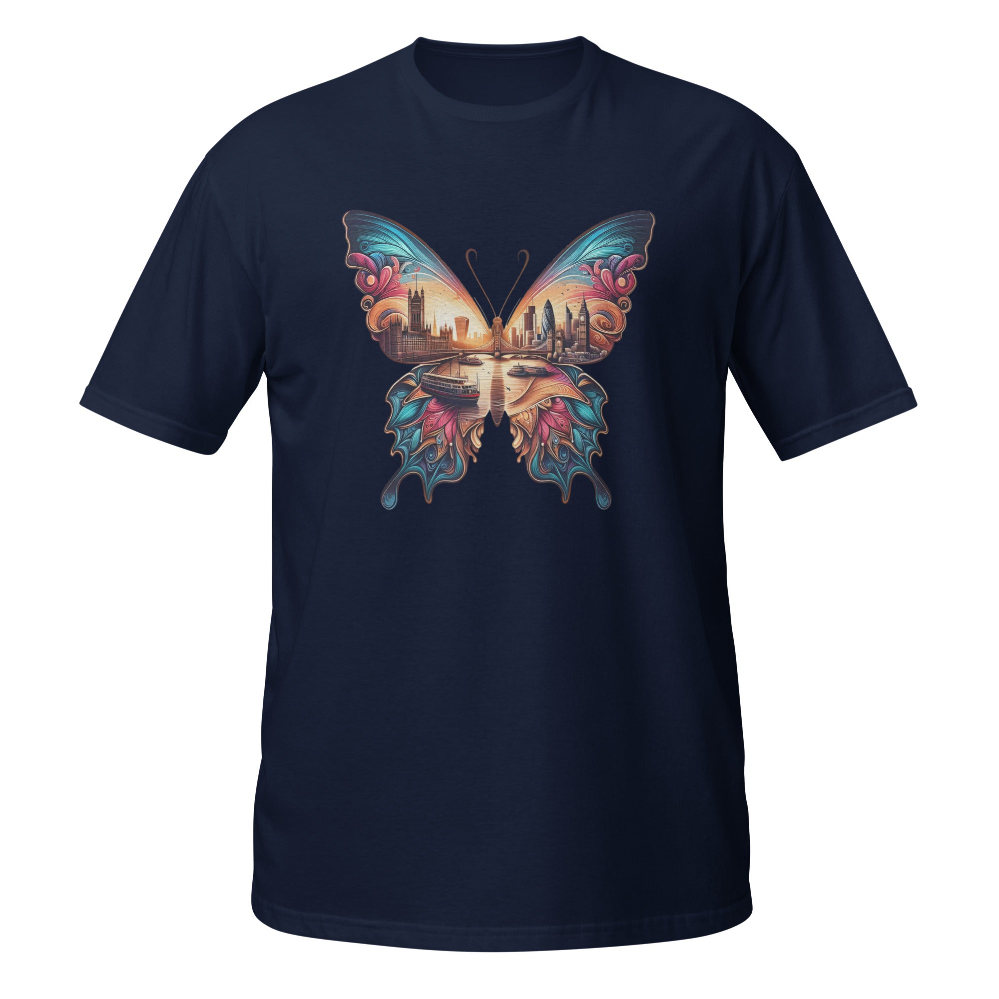 London Butterfly - Cityscape Art Apparel Short-Sleeve Unisex T-Shirt